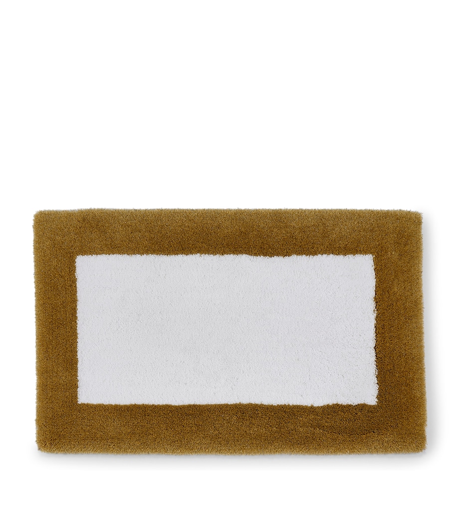 Shiny Bath Mat (60cm x 100cm) WHITE/GOLD Image 1