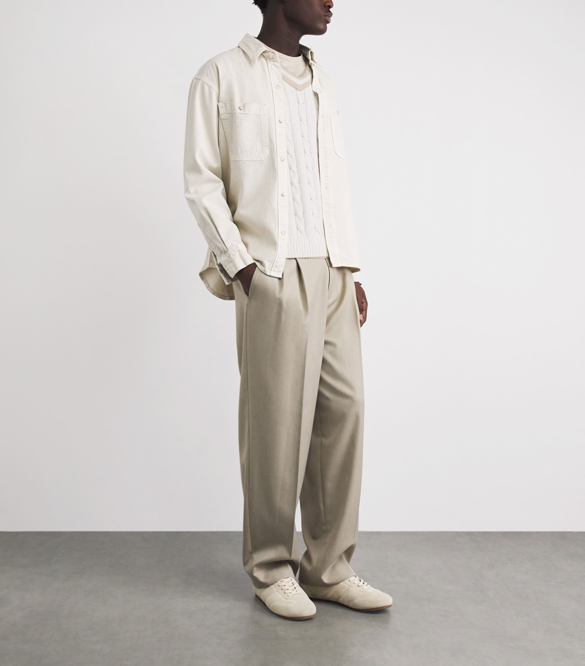 Paul & Shark Mens Cotton Cable-Knit Sweater Off White Image 2