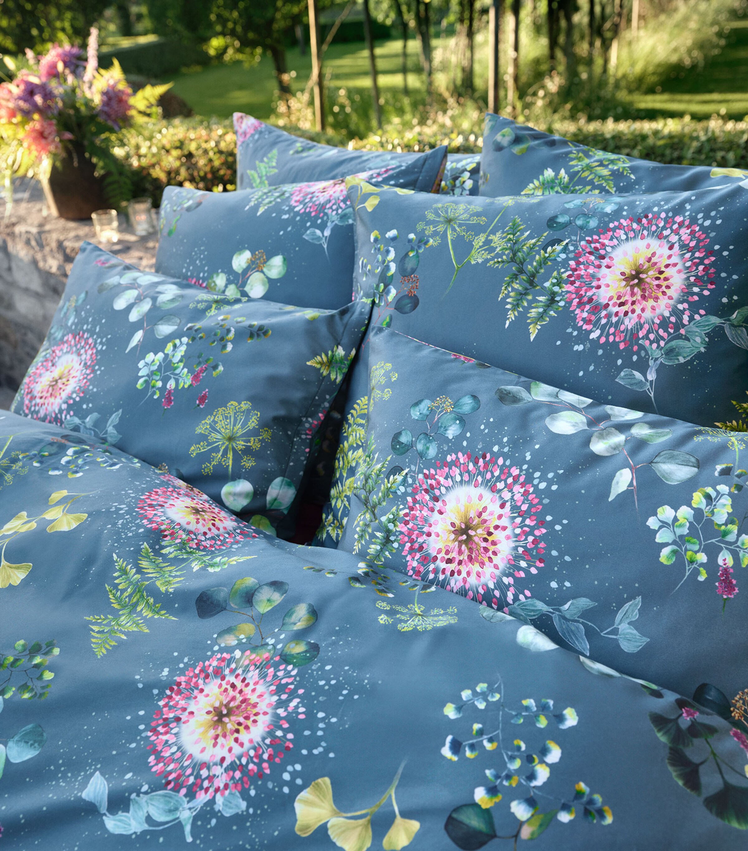 Schlossberg Cotton Sateen Nele Oxford Pillowcase (50cm x 75cm) Vert Image 5