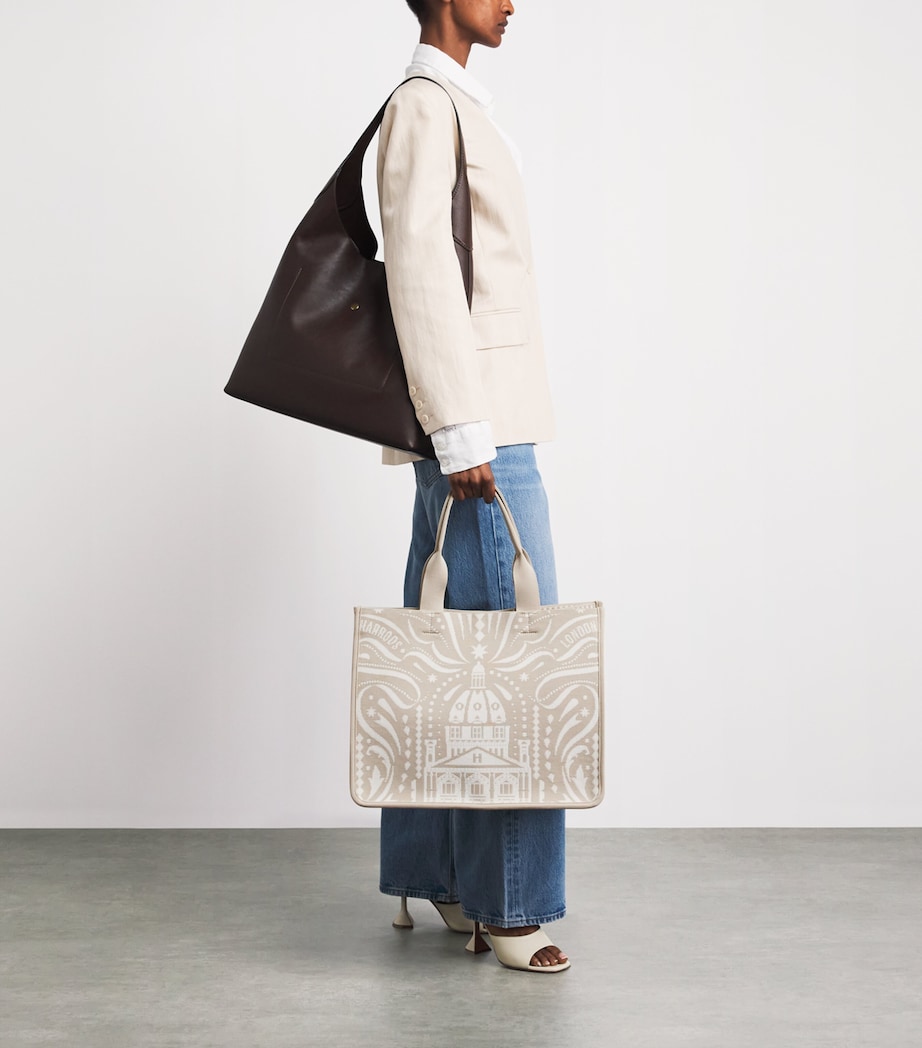 Harrods Medium Knights of Brompton Tote Bag Multi Print Image 2
