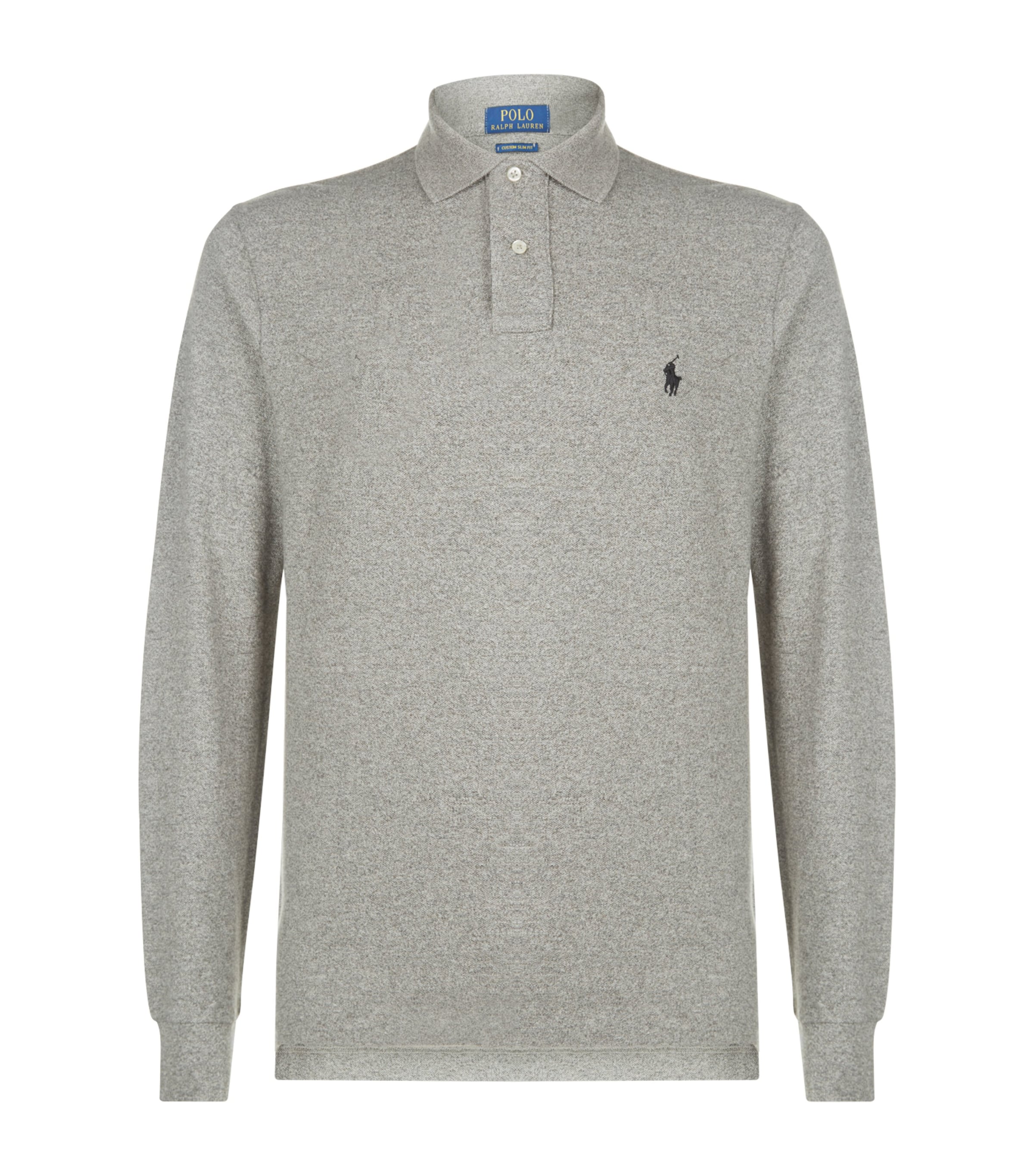Polo Ralph Lauren Ralph Lauren Long Sleeve Polo T Shirt Grey In Grey