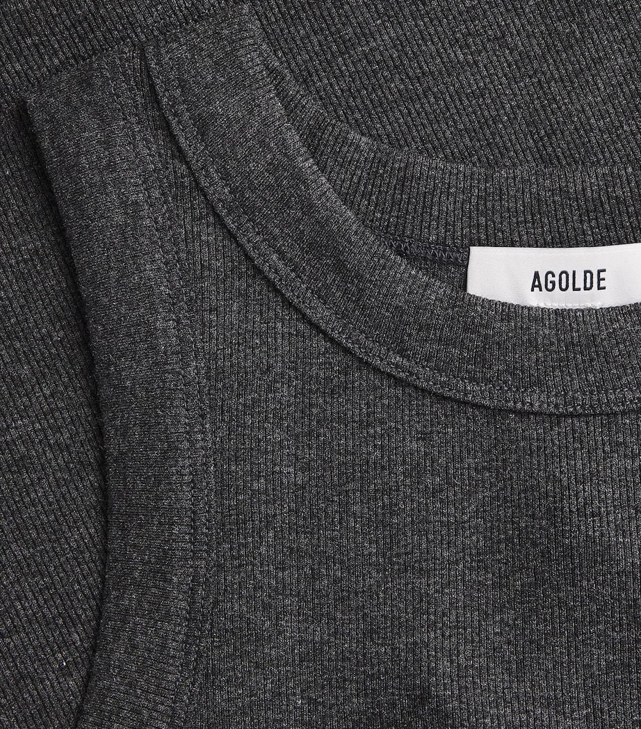 AGOLDE Womens Leigh Tank Top Charcoal Heathe Image 6