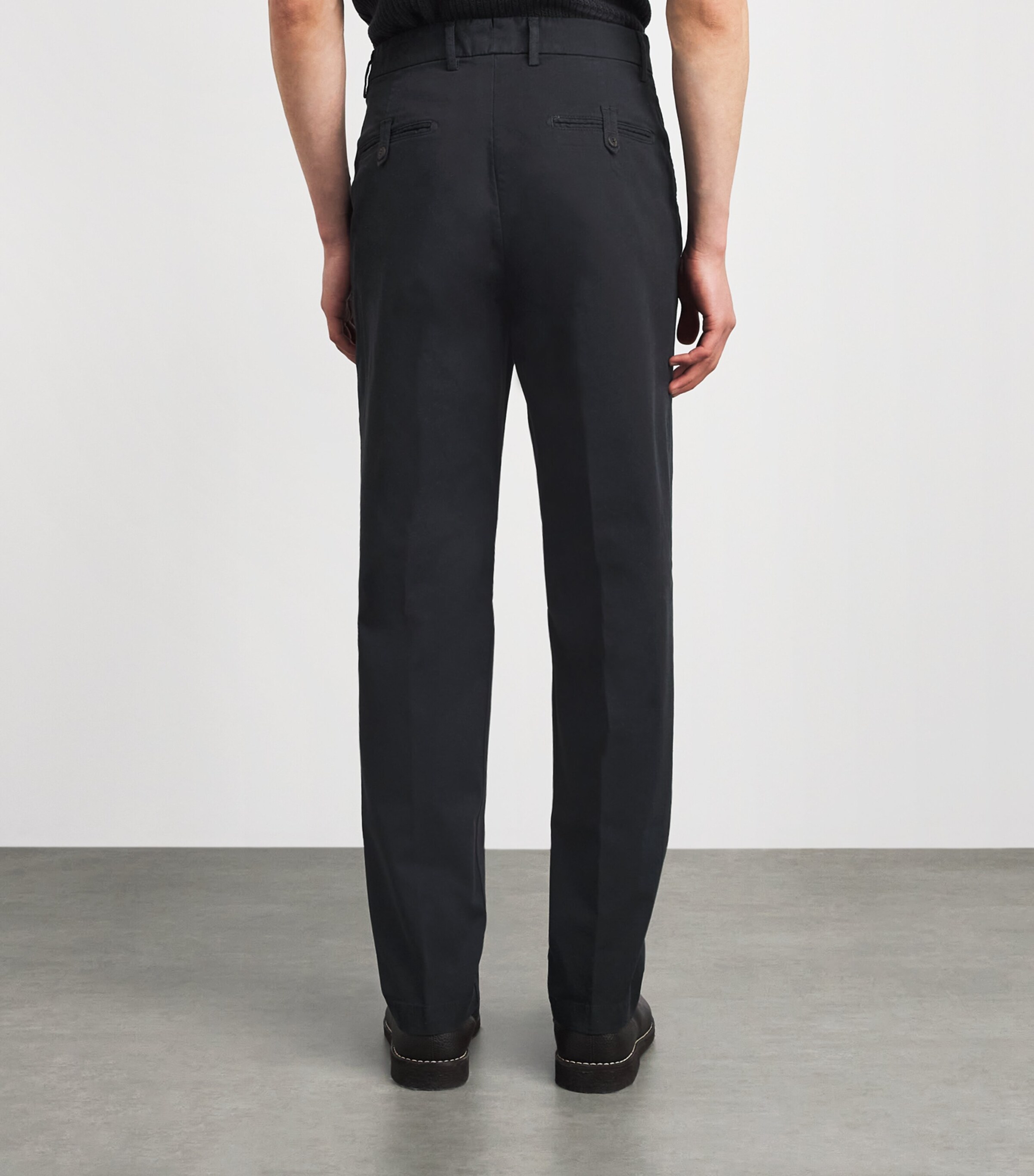 Eleventy Mens Stretch-Cotton Relaxed Trousers Nero Image 5