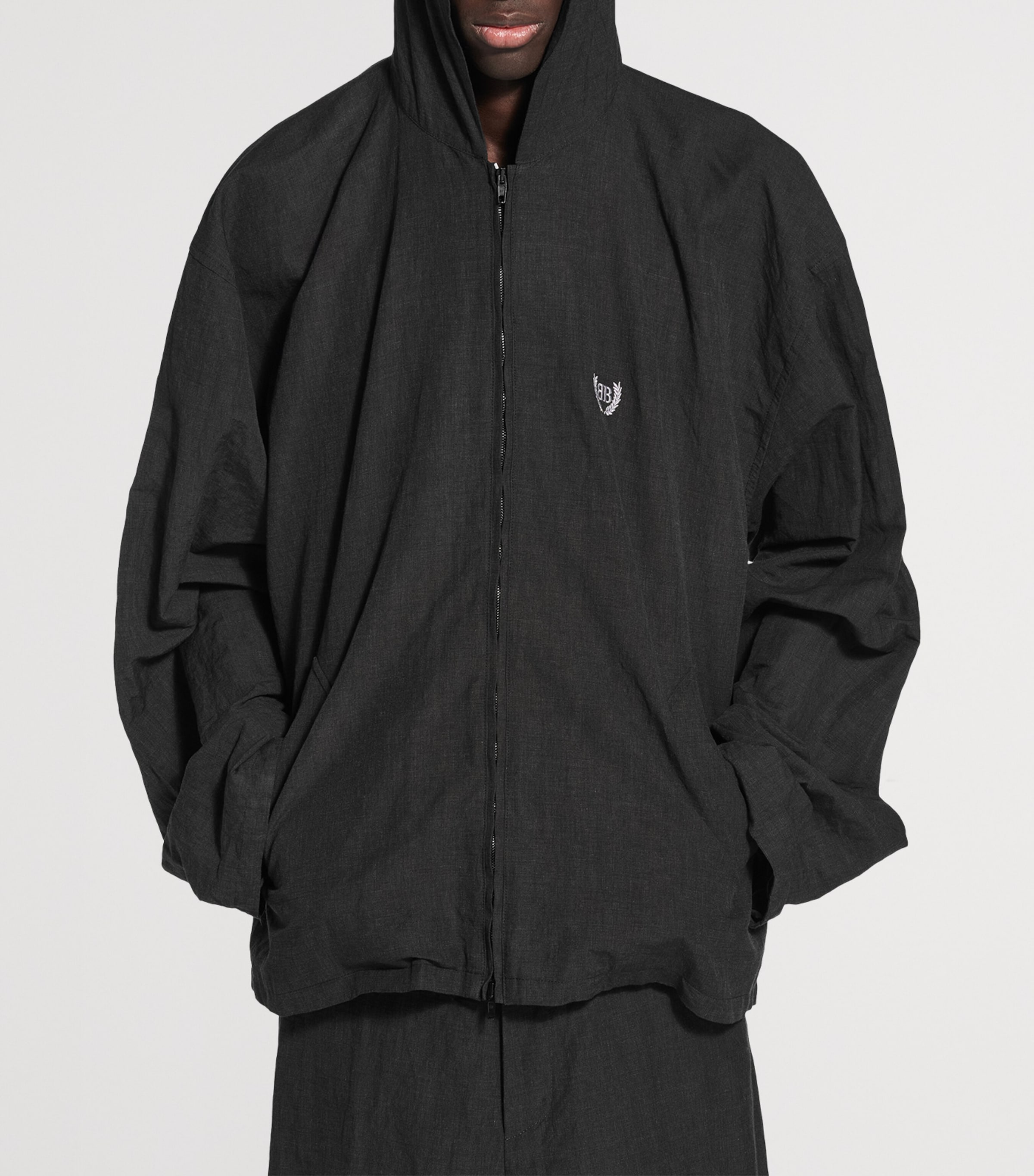Balenciaga Hooded Zip-Up Jacket Image 2
