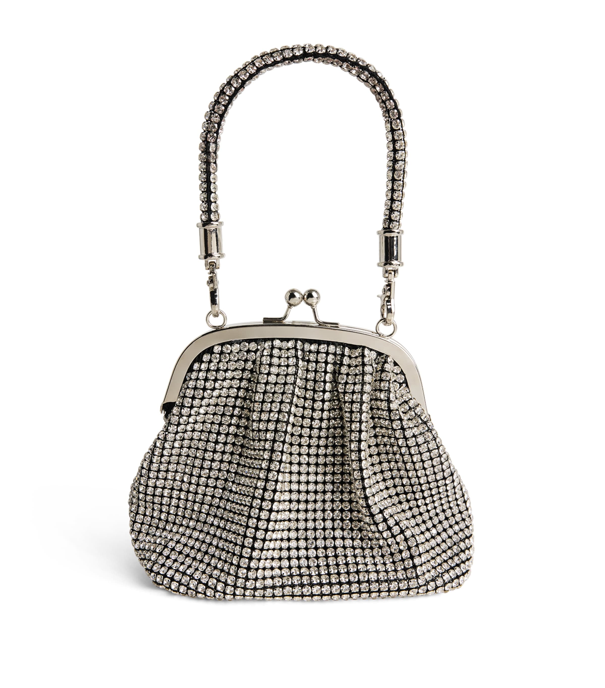David Charles Embellished Top-Handle Bag S Silver Image 1