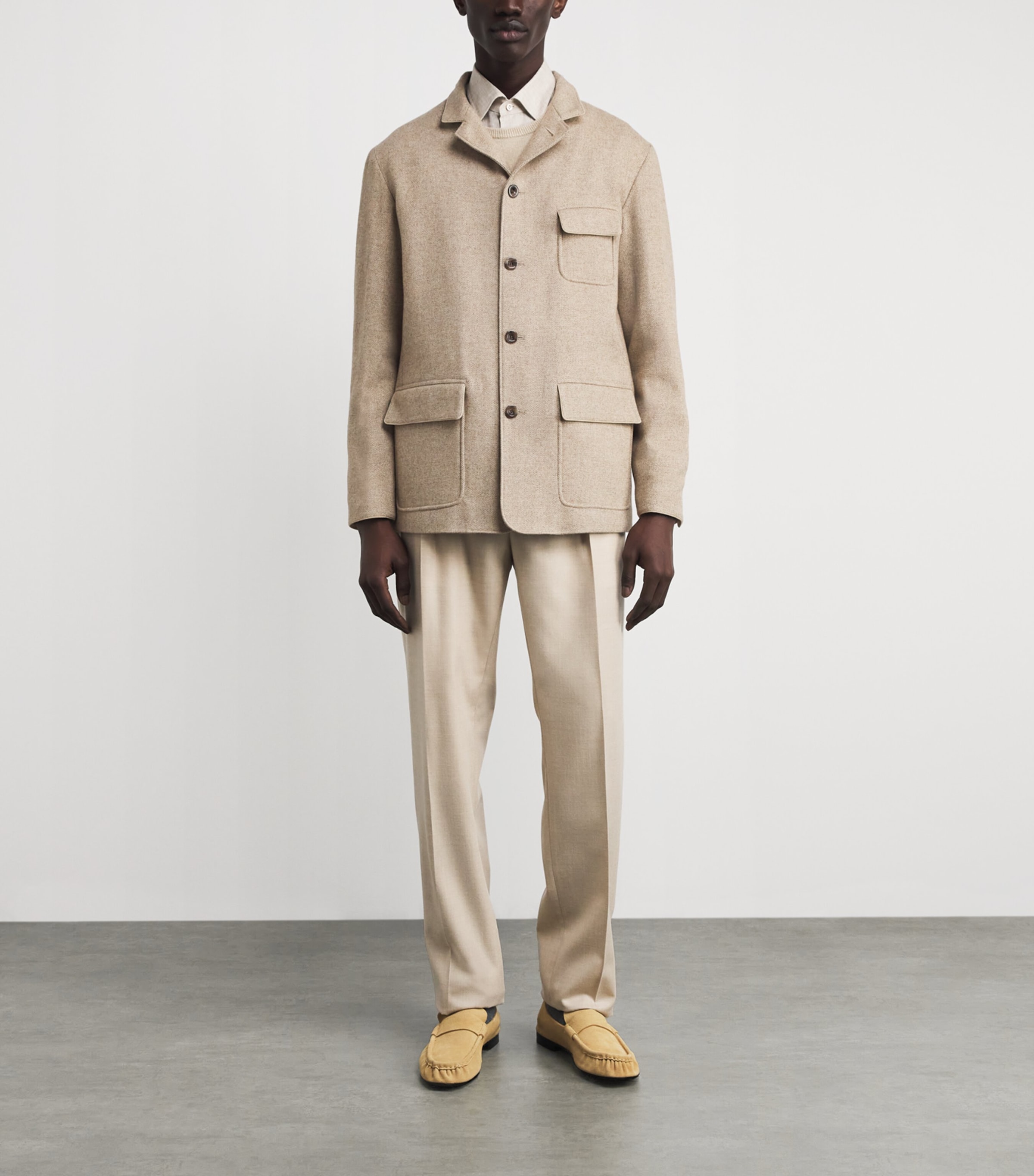 Wool-Silk Tailored Stables Jacket BROWN MU Image 2