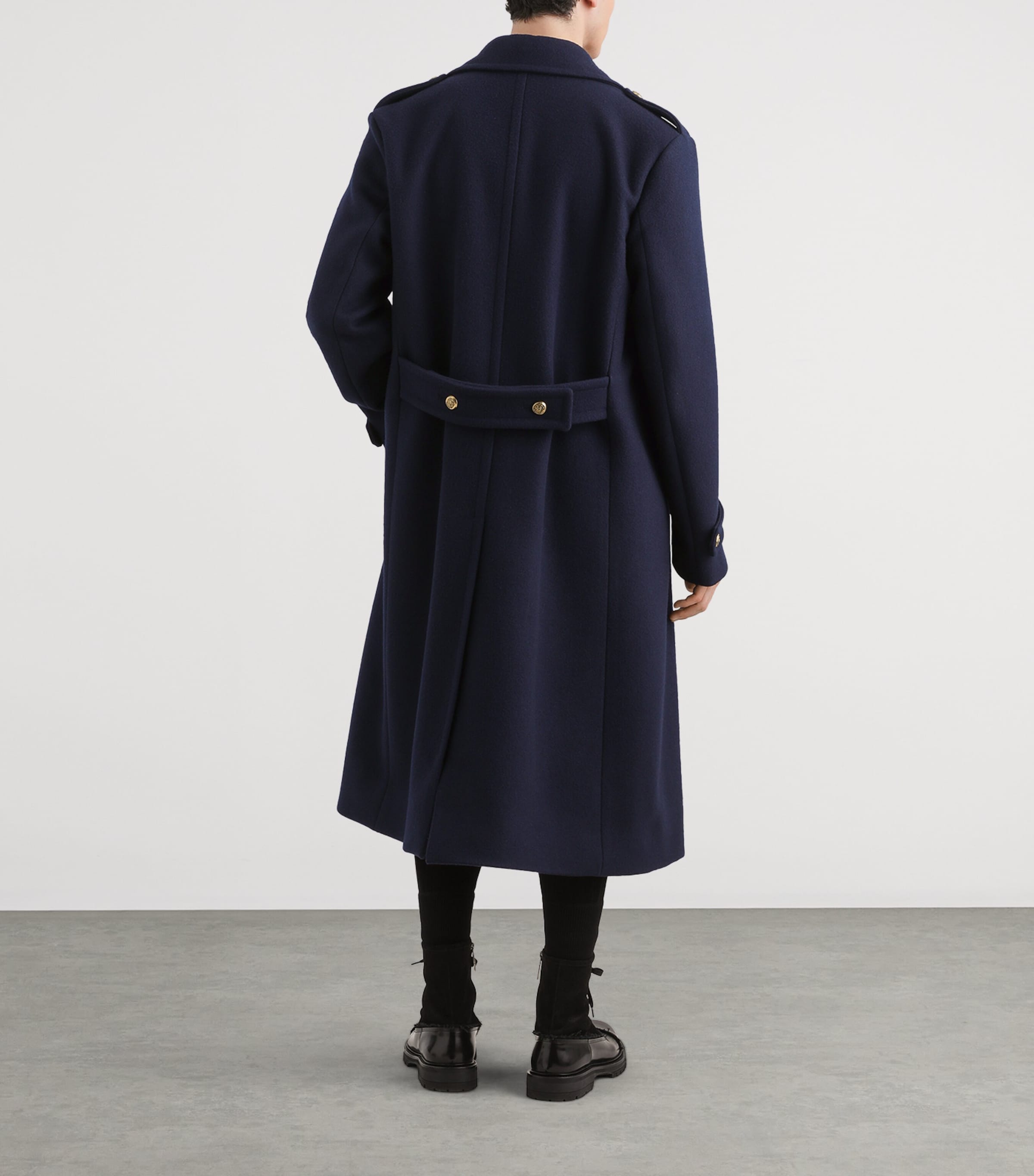 Dolce&Gabbana Mens Virgin Wool Double-Breasted Coat Very Dark Bl Image 3