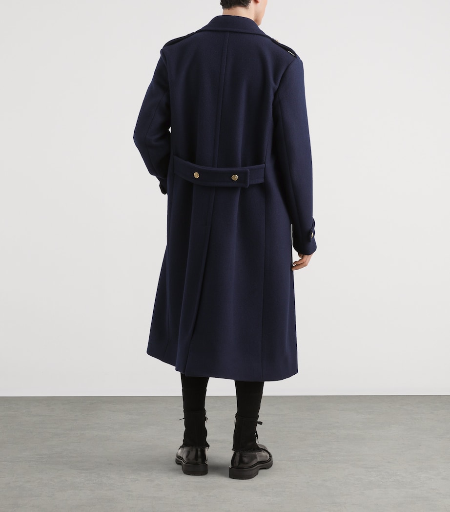 Dolce&Gabbana Mens Virgin Wool Double-Breasted Coat Very Dark Bl Image 3