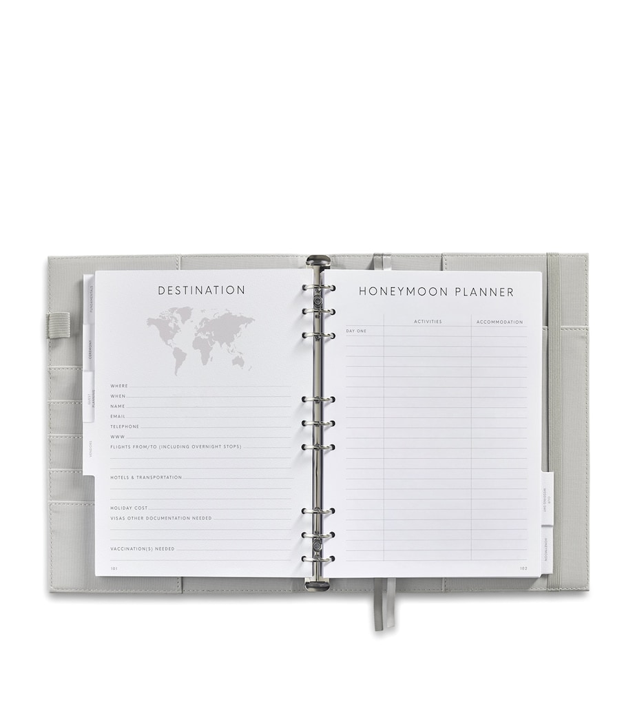 Scribble & Dot Faux Leather Wedding Planner Binder Grey Image 6