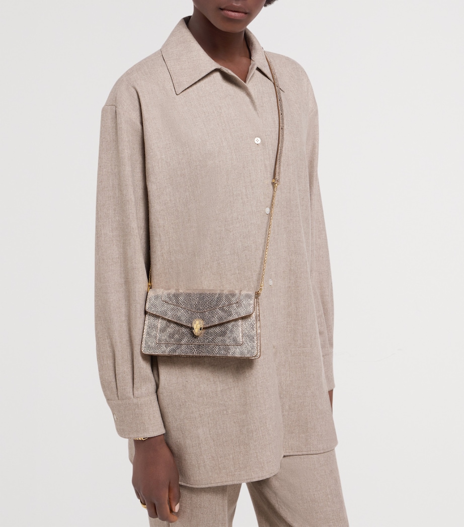 Karung Leather Serpenti Forever Chain Pochette BEIGE MEDIUM Image 5