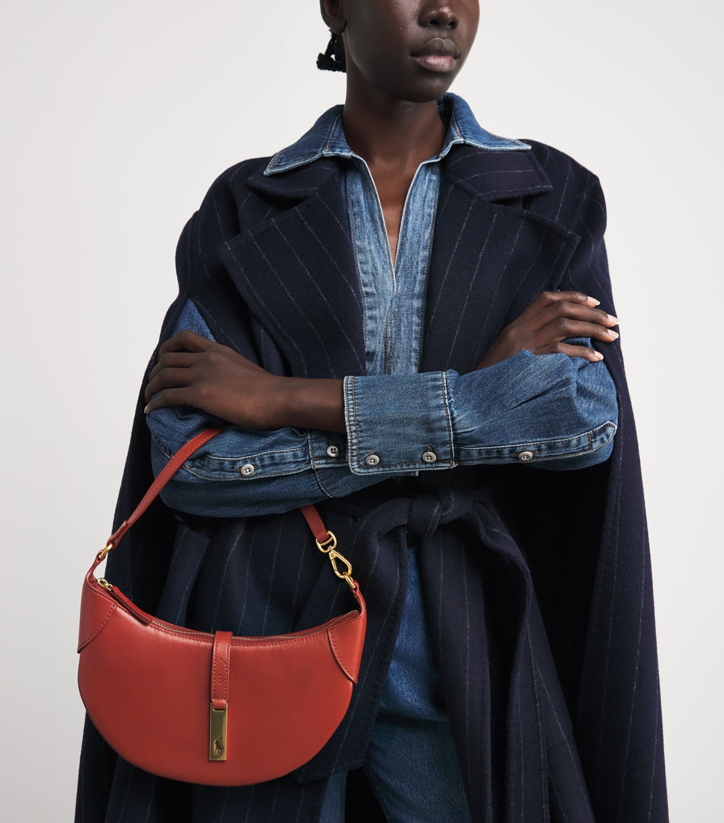 Mini Leather ID Shoulder Bag AUBURN Image 5