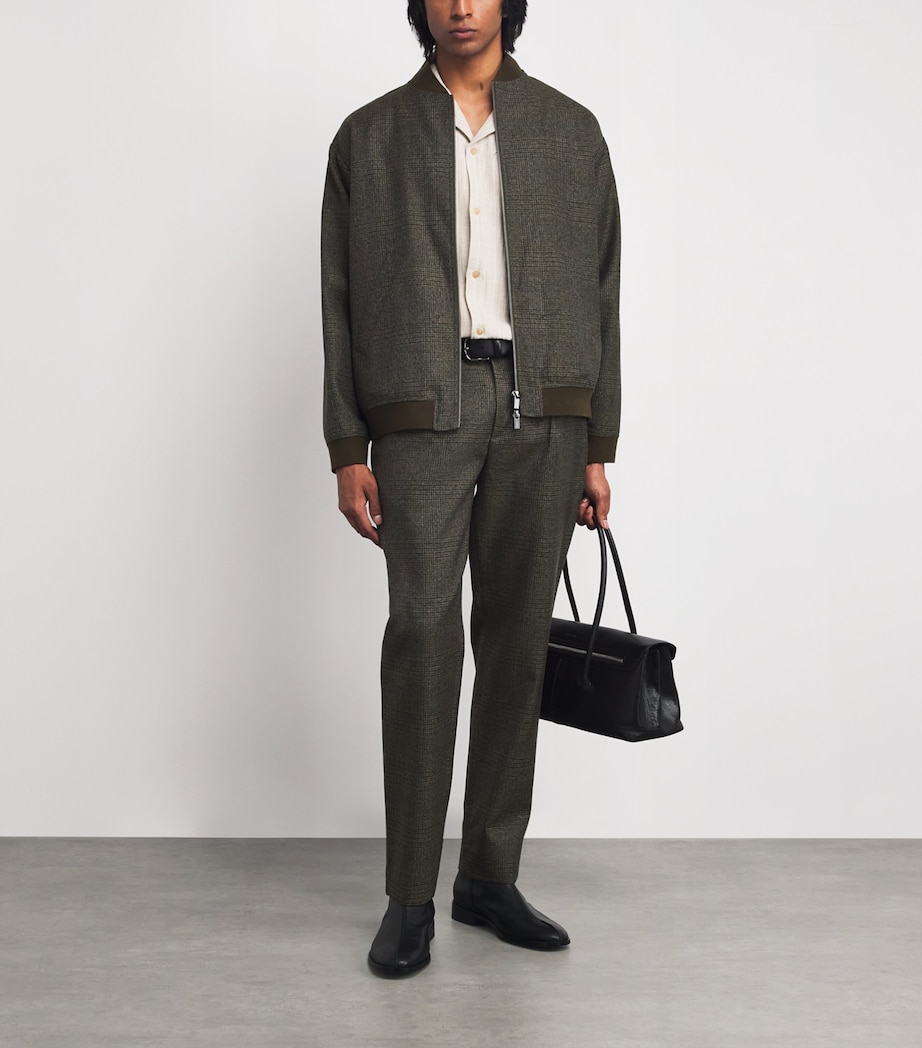 Virgin Wool Check Tapered Trousers UNICO Image 2