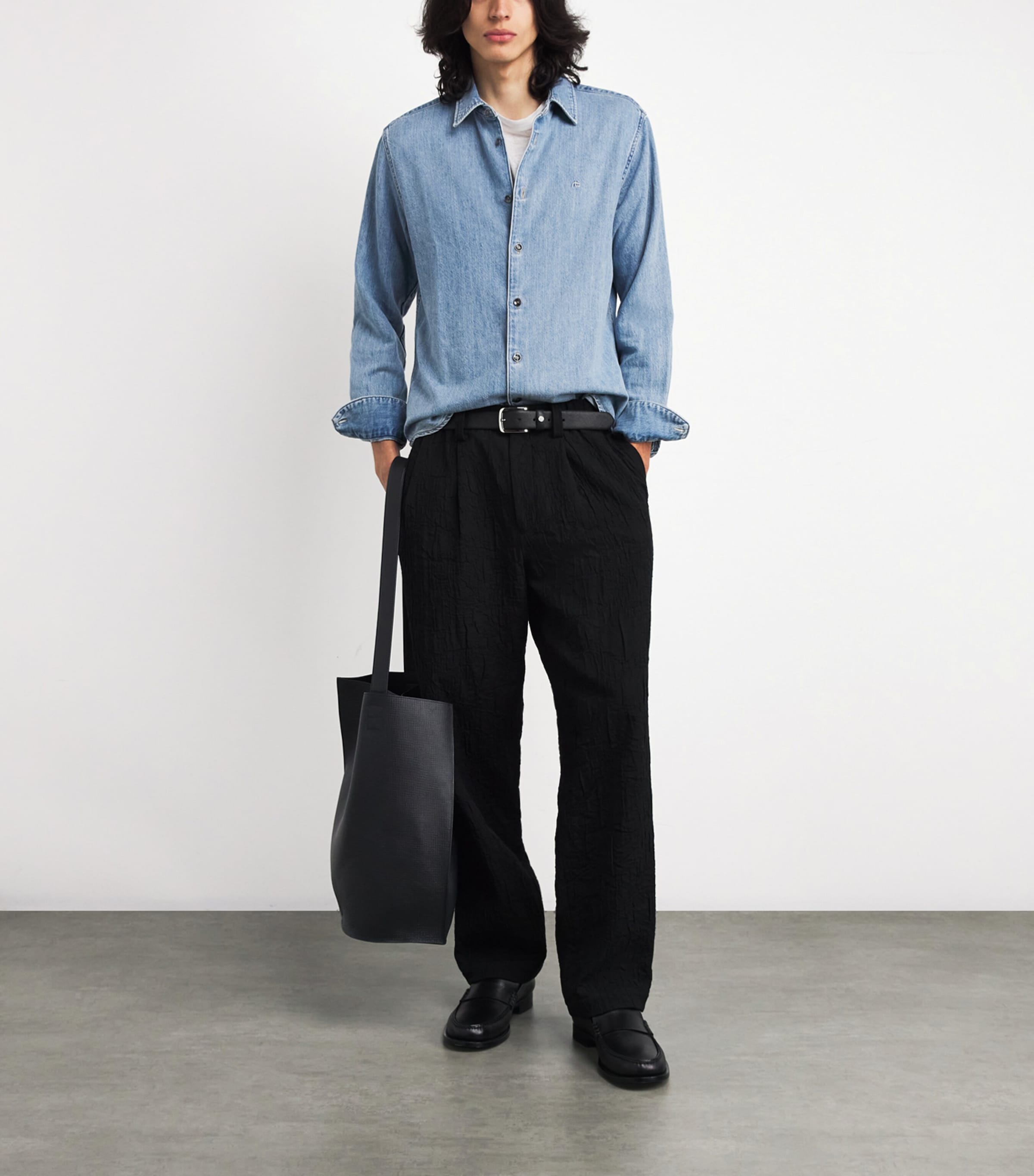 Rag & Bone Mens Cotton-Lyocell Denim Shirt Conrad Image 2