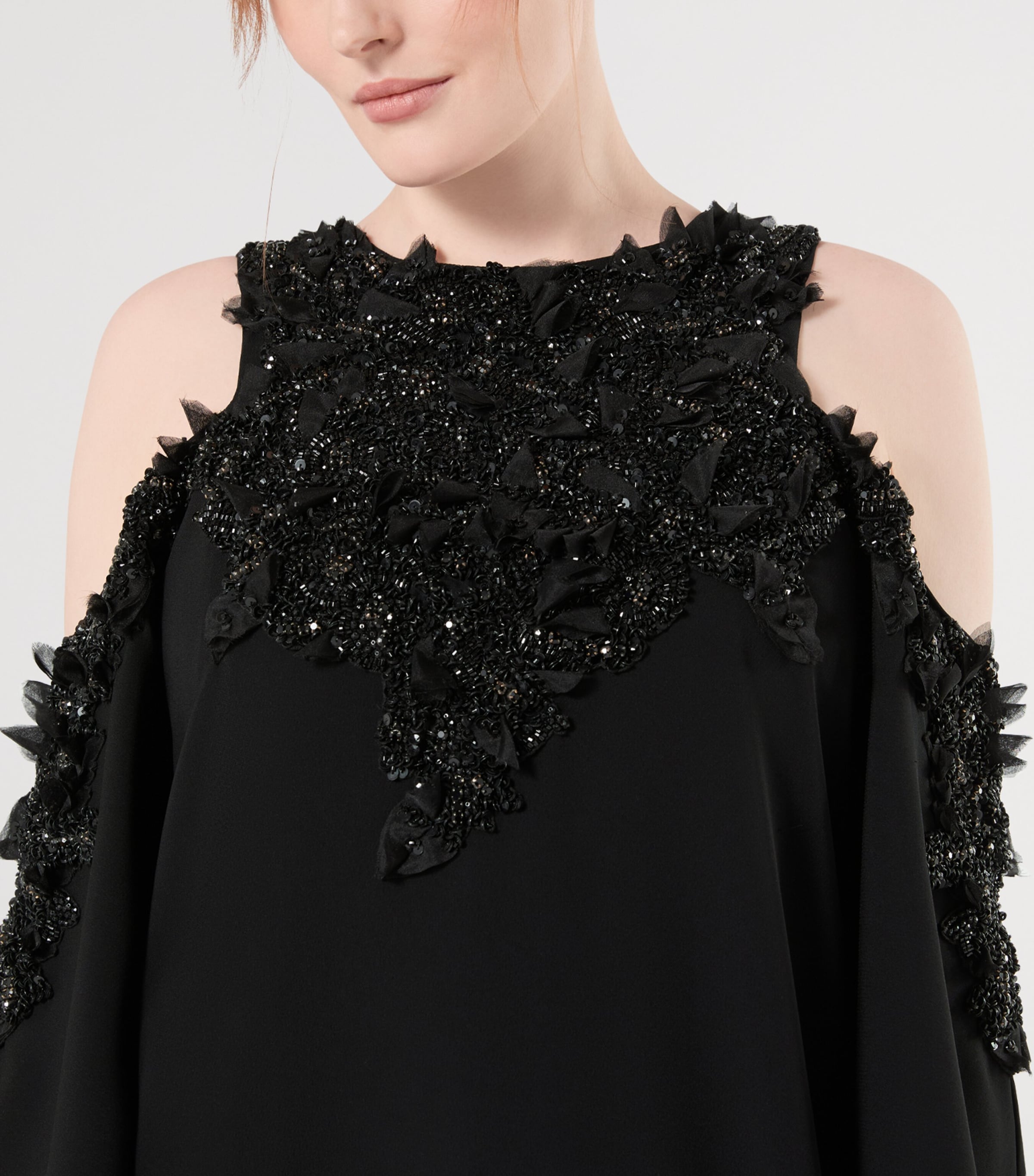 Marina Rinaldi Womens x Tony Ward Embellished Cut-Out Maxi Dress Black Image 5