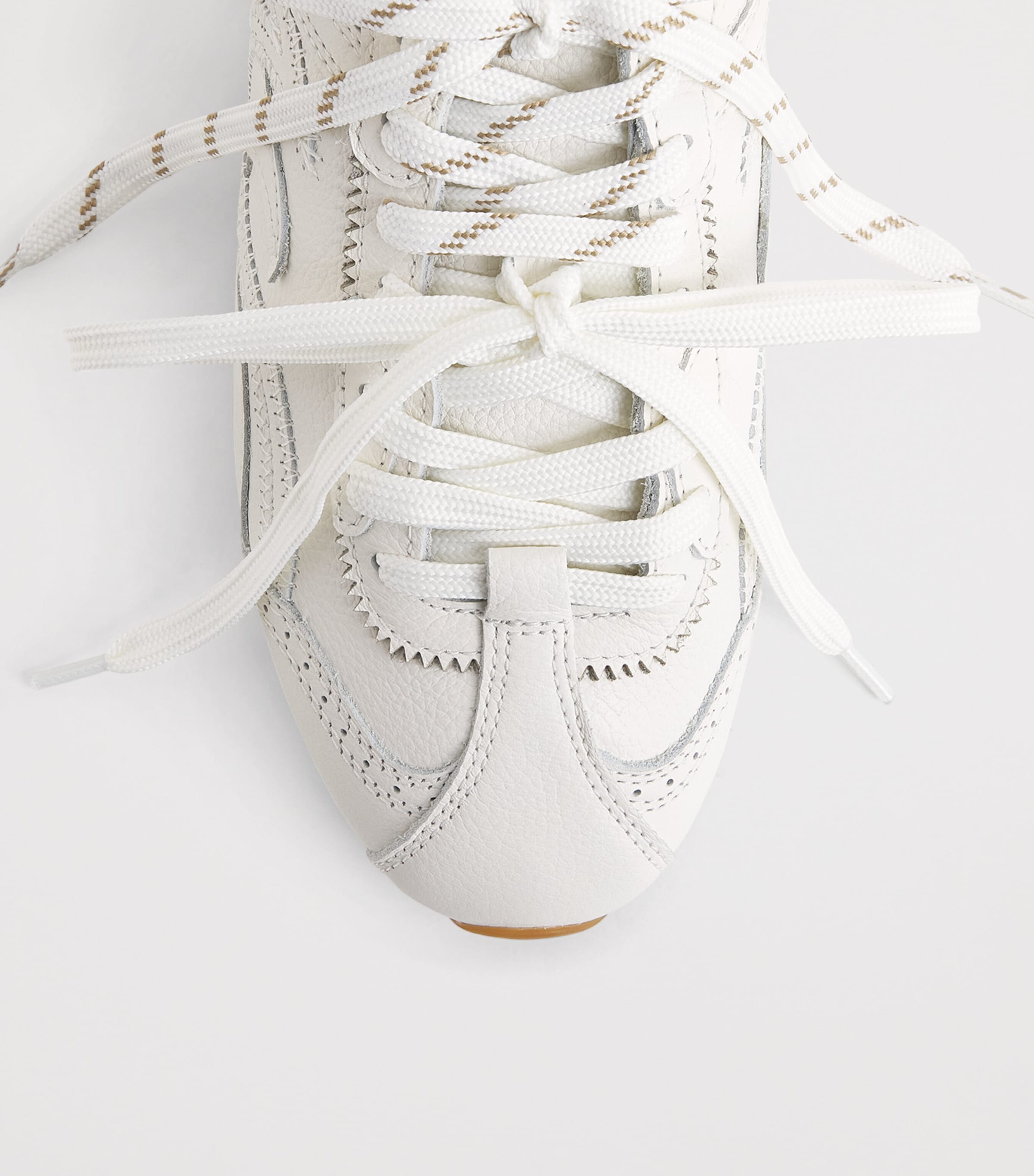 Sandro Paris Leather Light Wave Sneakers Ecru Image 6