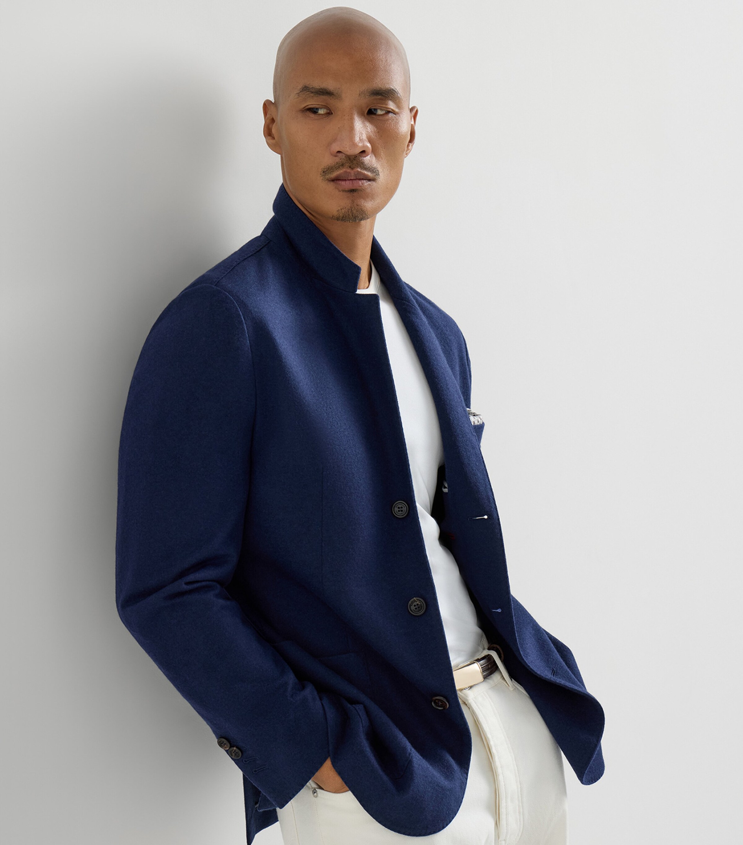 Brunello Cucinelli Mens Cashmere Jersey Blazer Image 4