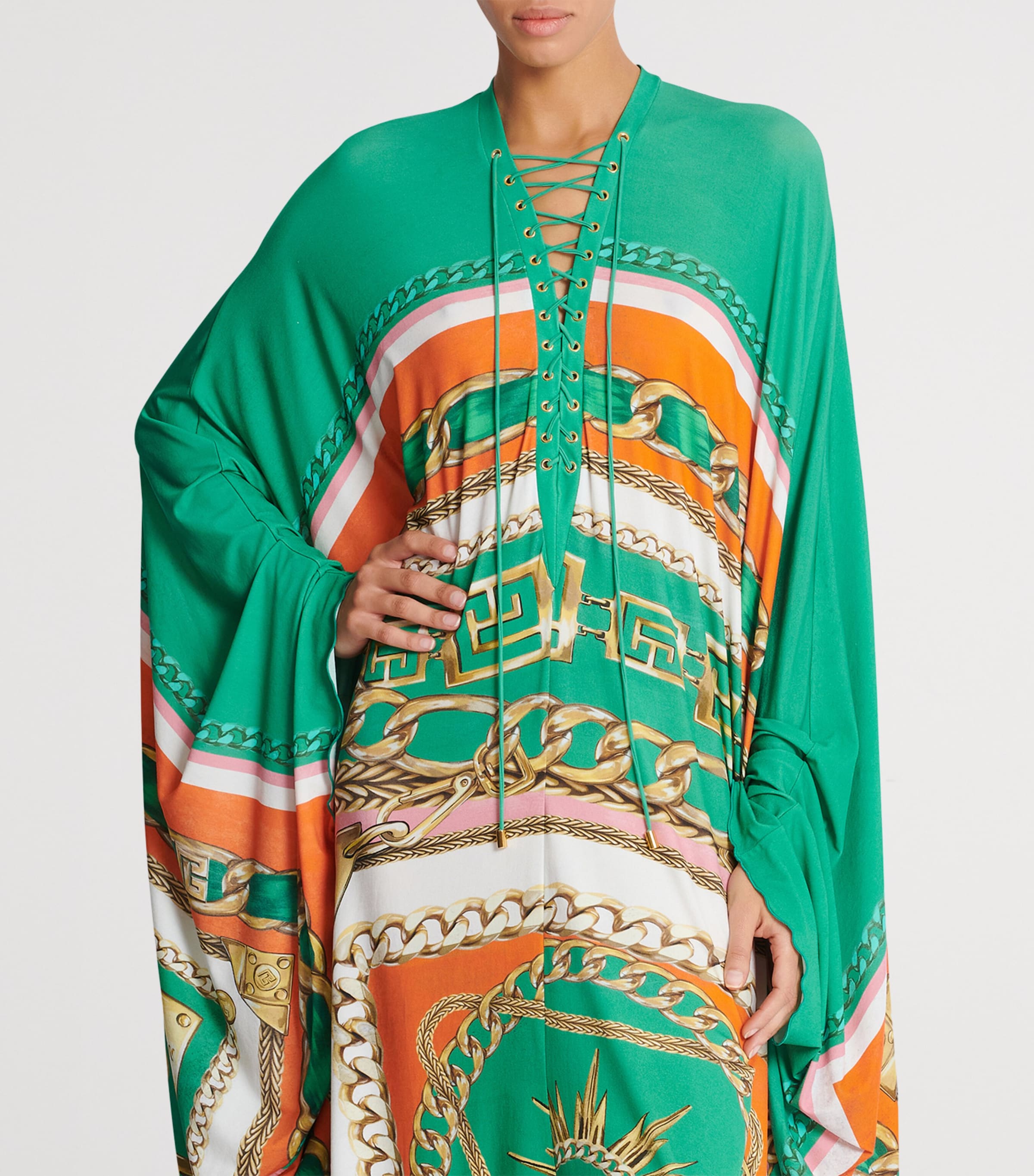 Printed Kaftan Midi Dress AAA MULTICOLORE Image 3