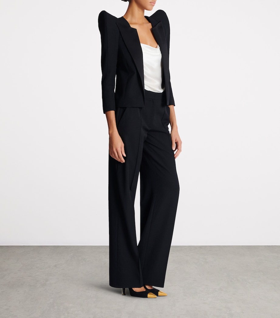 Virgin Wool Cropped Blazer 0PA NOIR Image 7