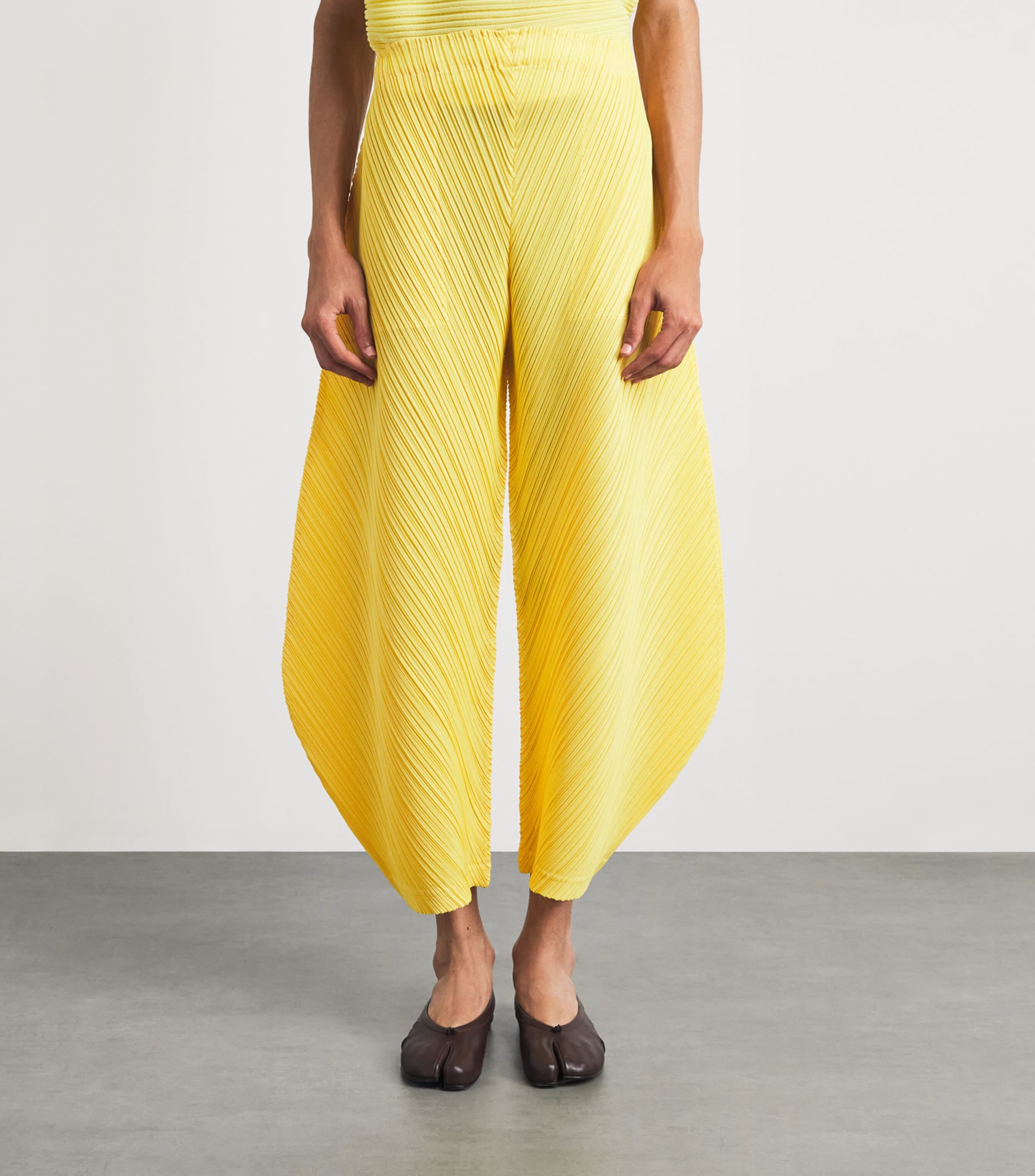 Pleats Please Issey Miyake Womens Thicker Bottoms 1 Trousers Yellow Image 4