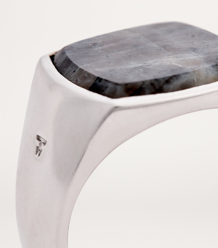 Tom Wood Sterling Silver Cushion Larvikite Ring Na Image 6