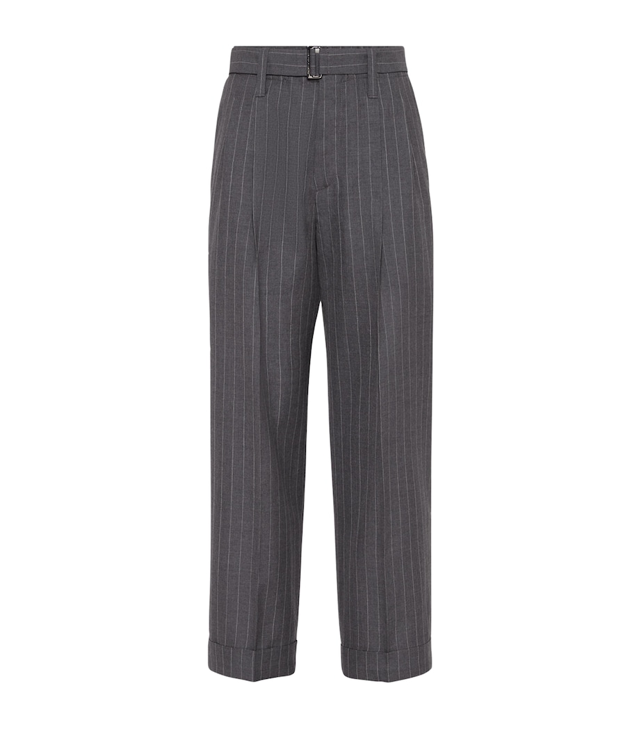 Virgin Wool Wide-Leg Sartorial Tailored Trousers C040 Image 1