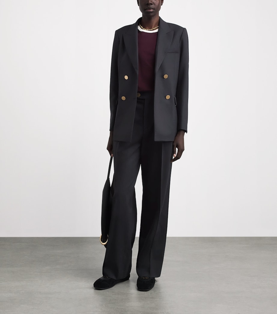 Sandro Paris Womens Virgin Wool Blazer Black Image 2