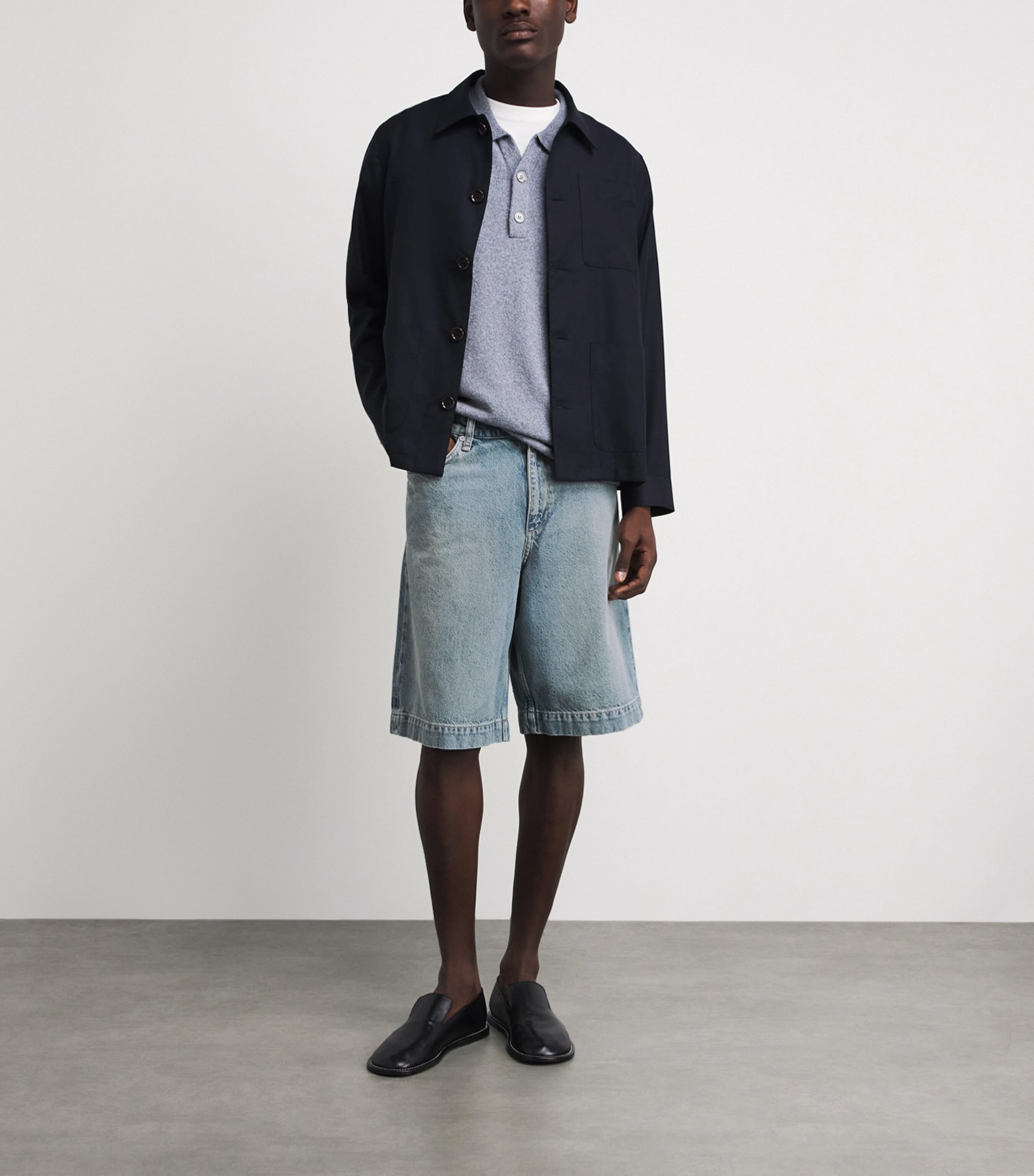 Rag & Bone Mens Baggy Denim Shorts Beacon Blue Image 2