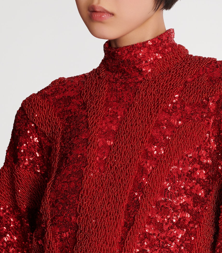 Crystal-Embellished Split Maxi Dress MHF ROUGE Image 3