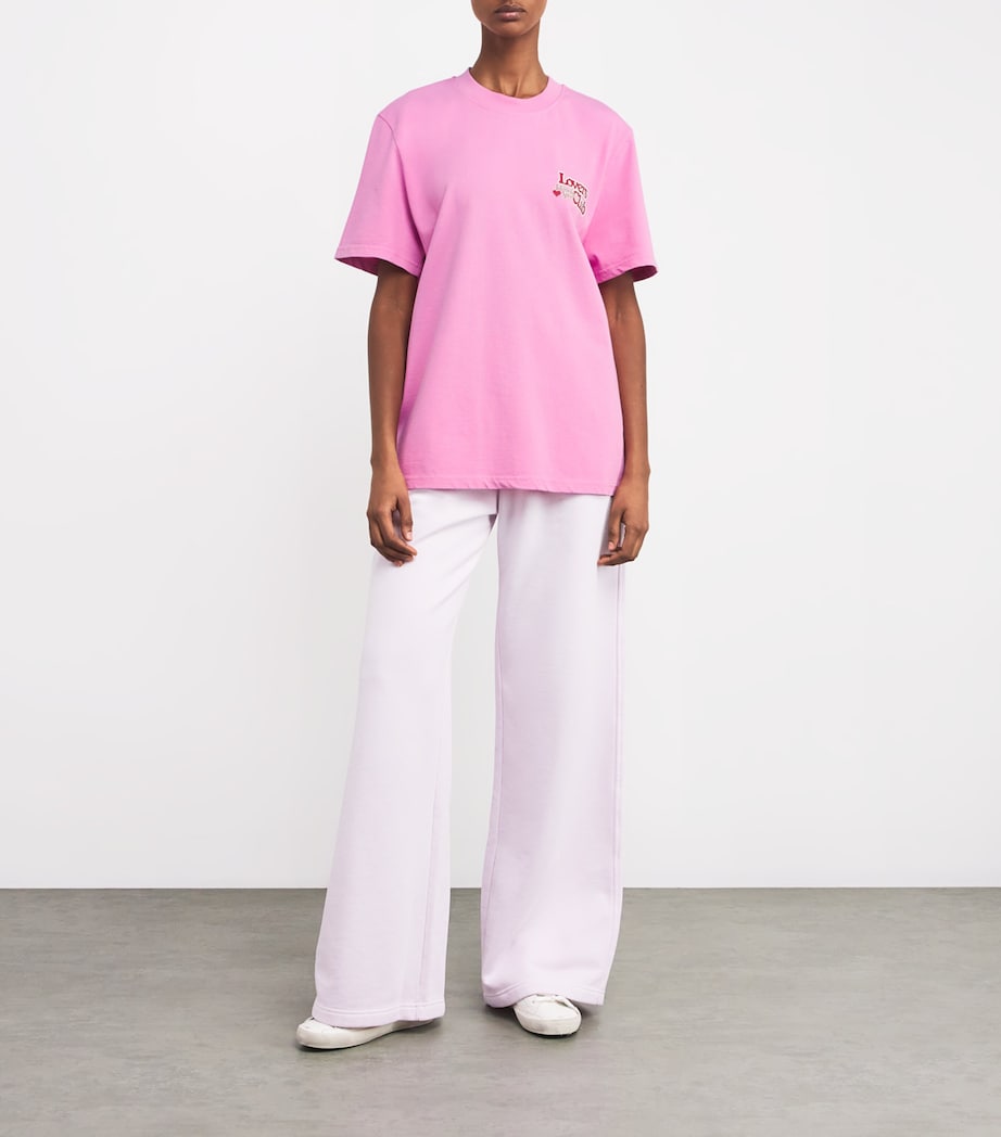 Adanola Womens Organic Cotton Lovers Club T-Shirt Candy Pink Image 2