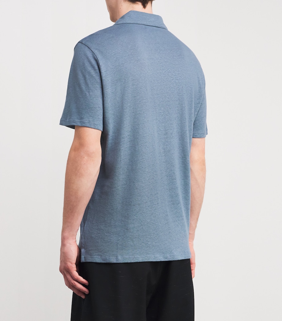 Linen-Cotton Jersey Shelton Polo Shirt FJORD VALLEY Image 4