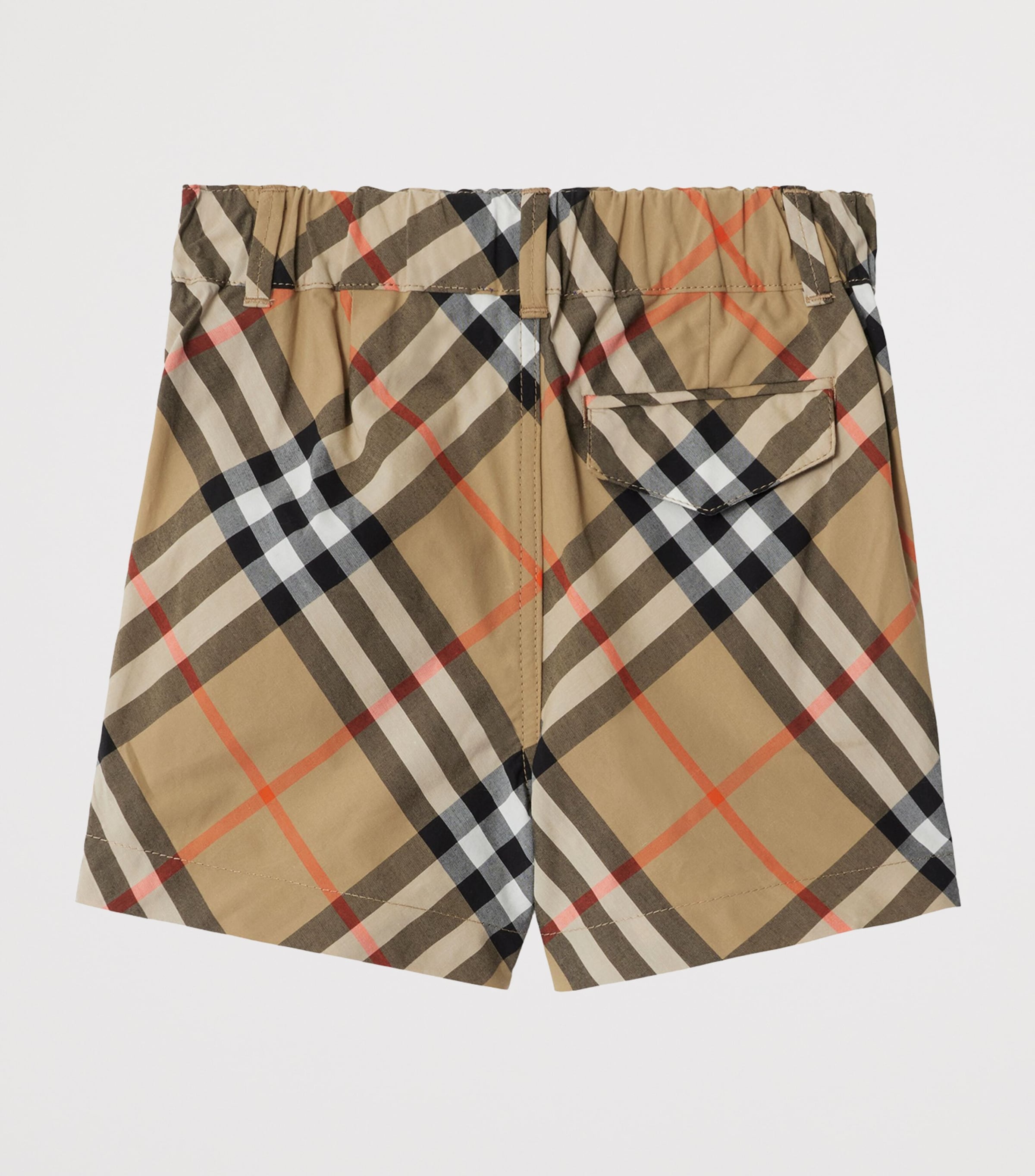 Burberry Kids Cotton Poplin Check Shorts (6-24 Months) Sand Ip Check Image 2