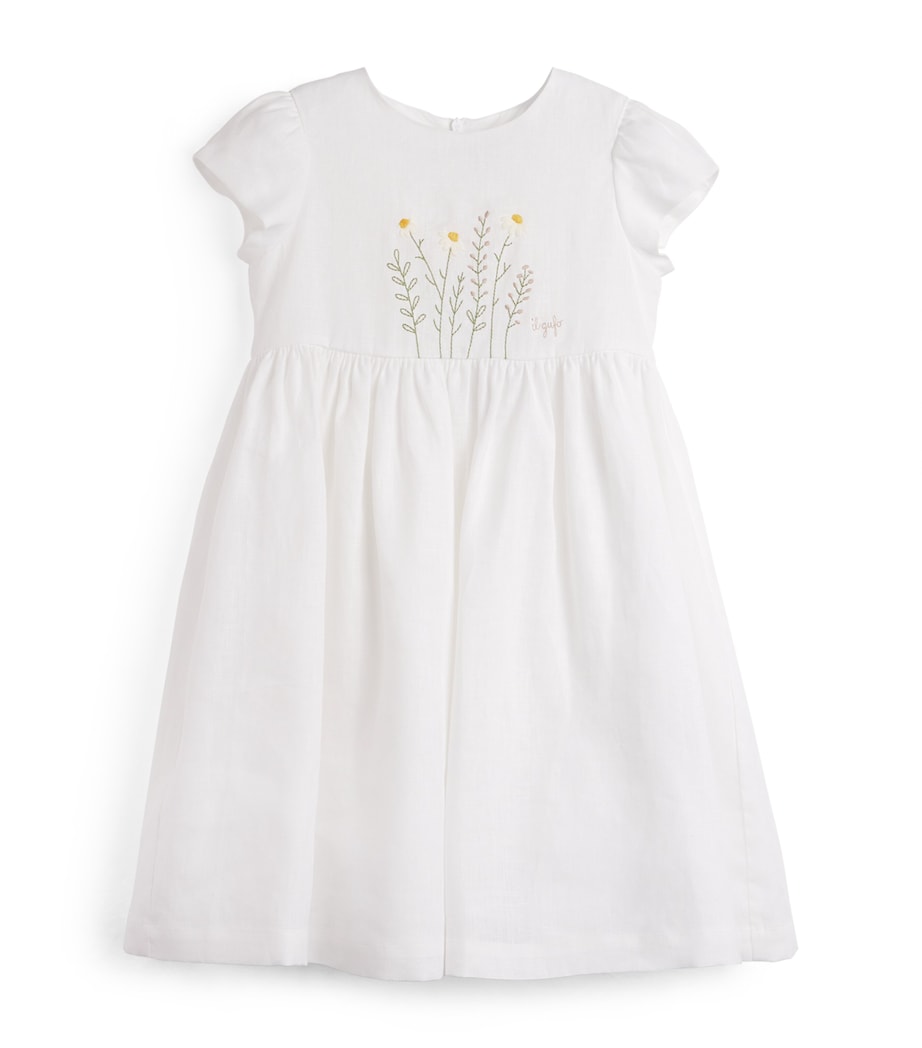 Linen Embroidered Dress (2-6 Years) 010 WHITE Image 1