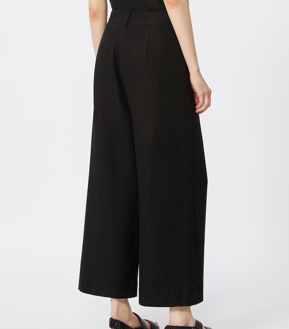 Linen-Blend Abissi Culottes BLACK Image 3