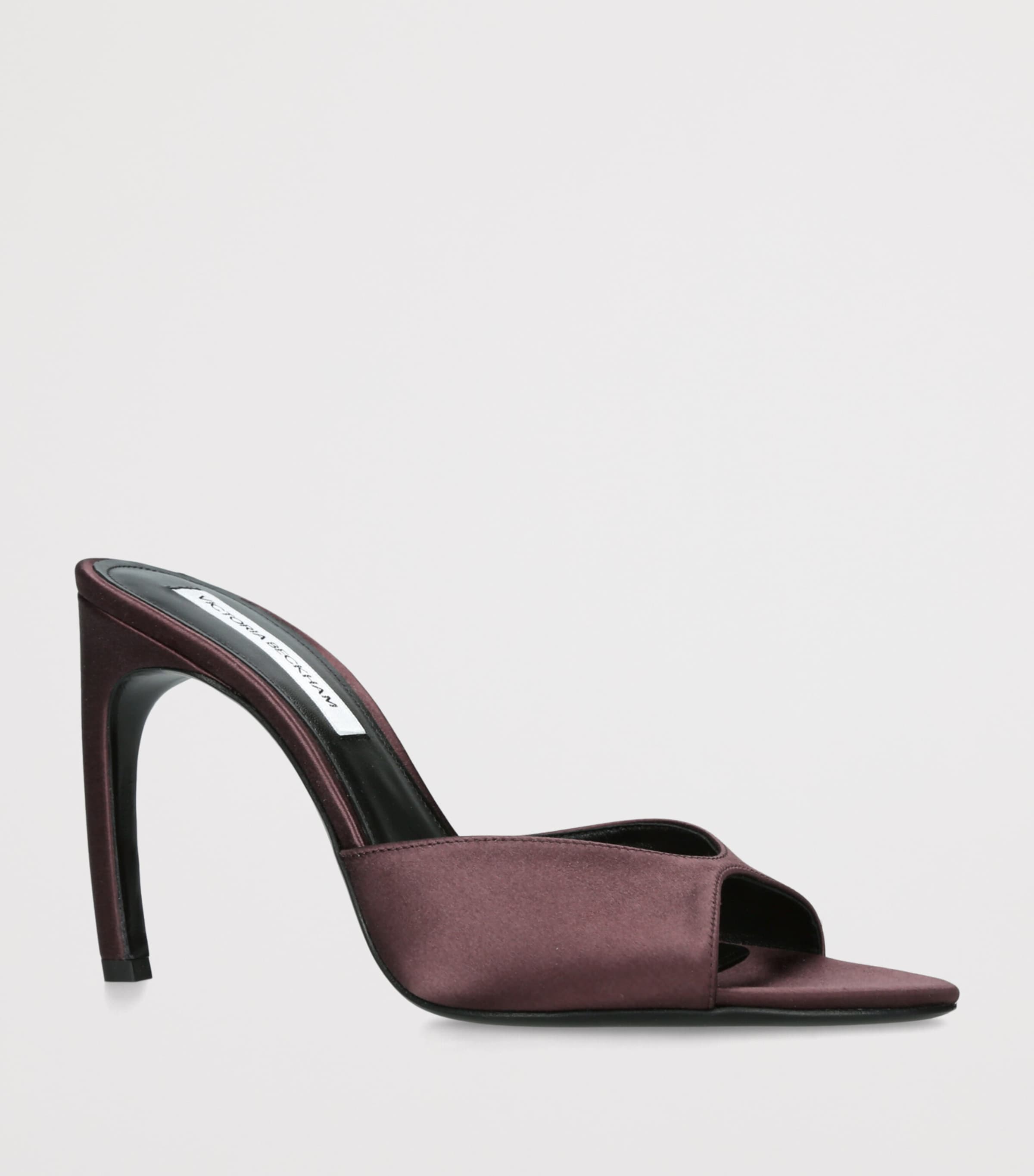 Victoria Beckham Satin Harlow  Heeled Mules 100 Wine Image 2
