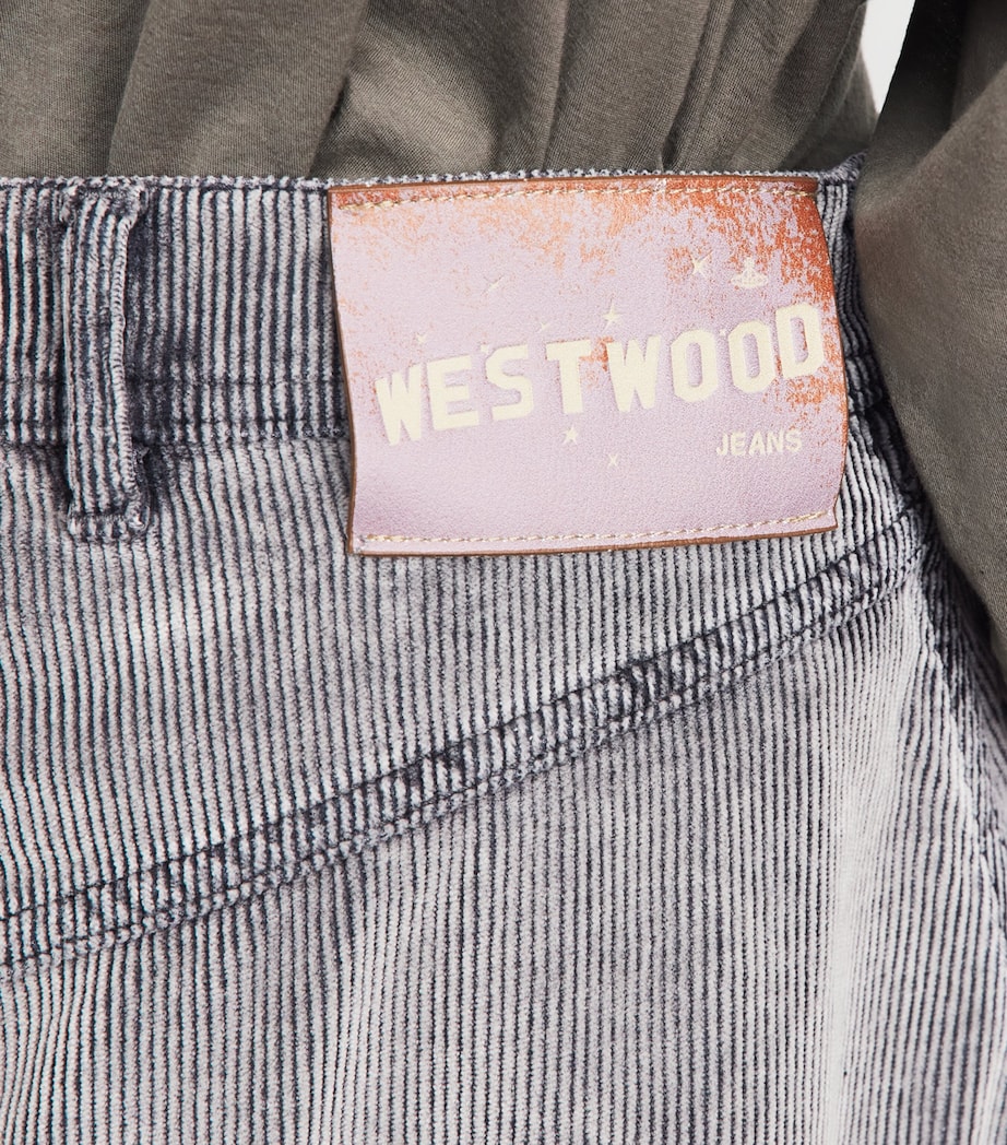 Vivienne Westwood Mens Corduroy Twisted Seam Straight Jeans Grey Image 3
