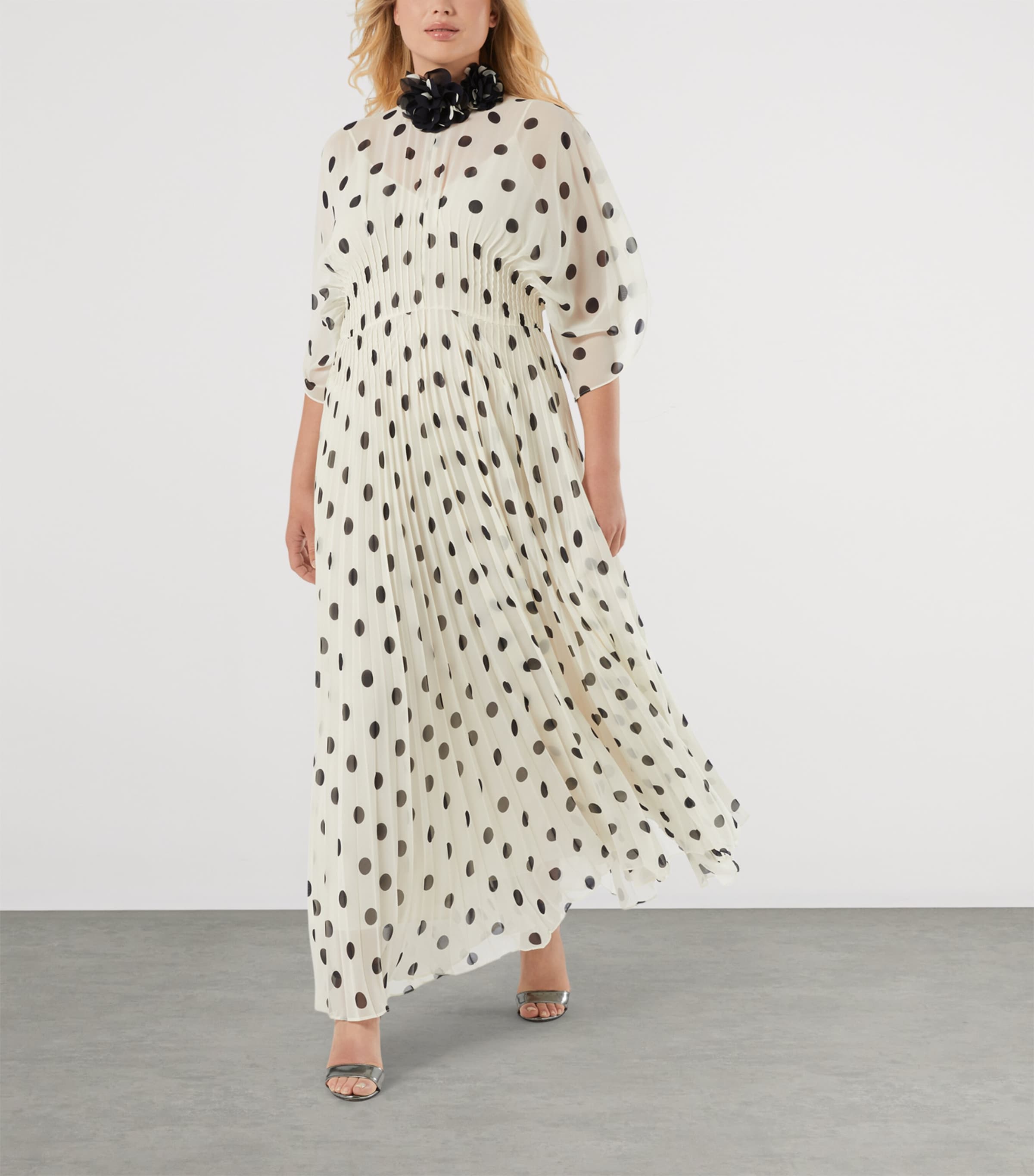 Marina Rinaldi Womens Polka Dot Midi Dress Ivory Image 4