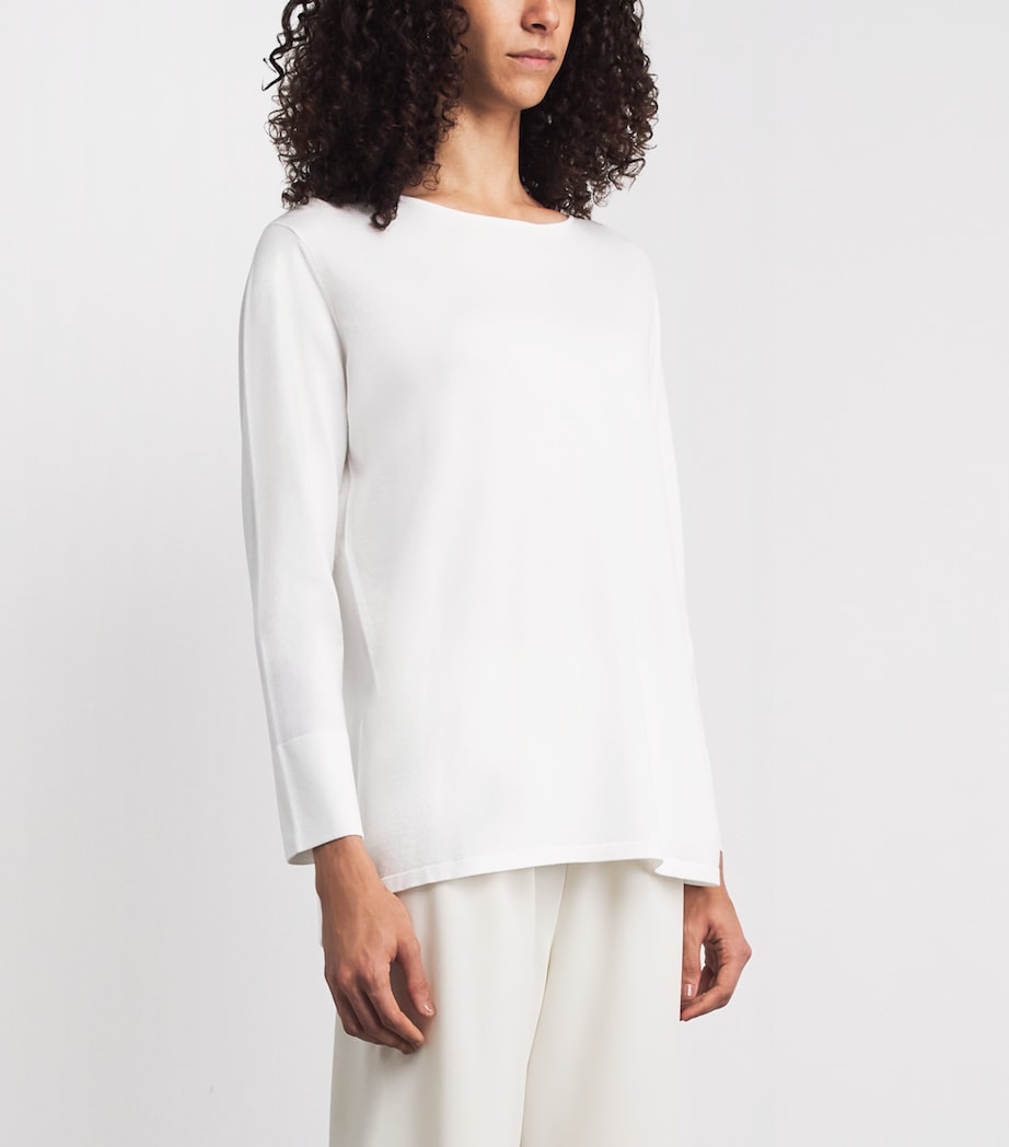 MM Womens Crew-Neck Sweater White Image 4