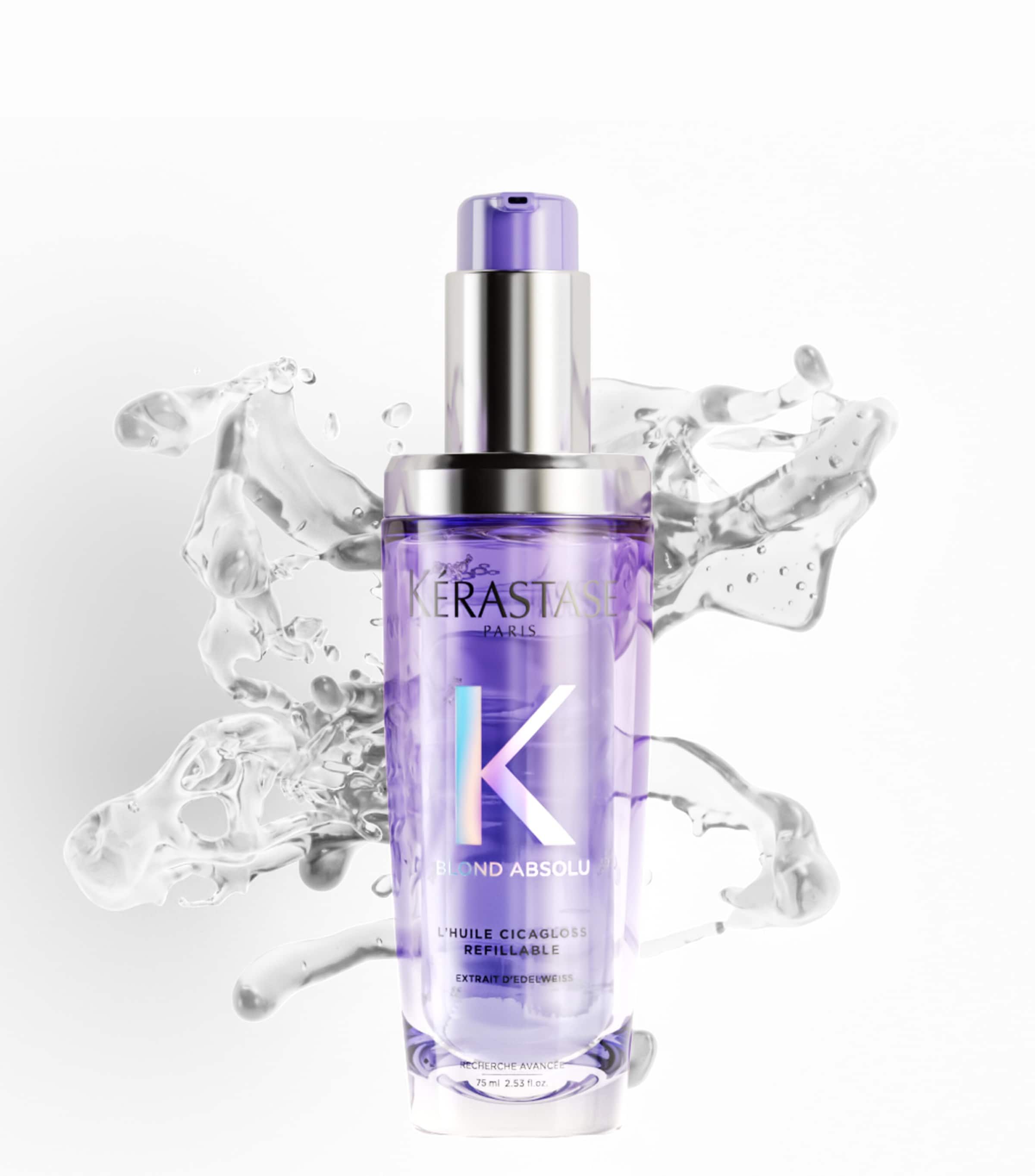 Refillable Blond Absolu Cicagloss Hair Oil (75ml) NO COLOUR Image 4