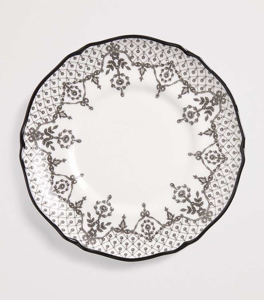 Harrods Bone China Archive Lace Espresso Cup and Saucer White Image 2