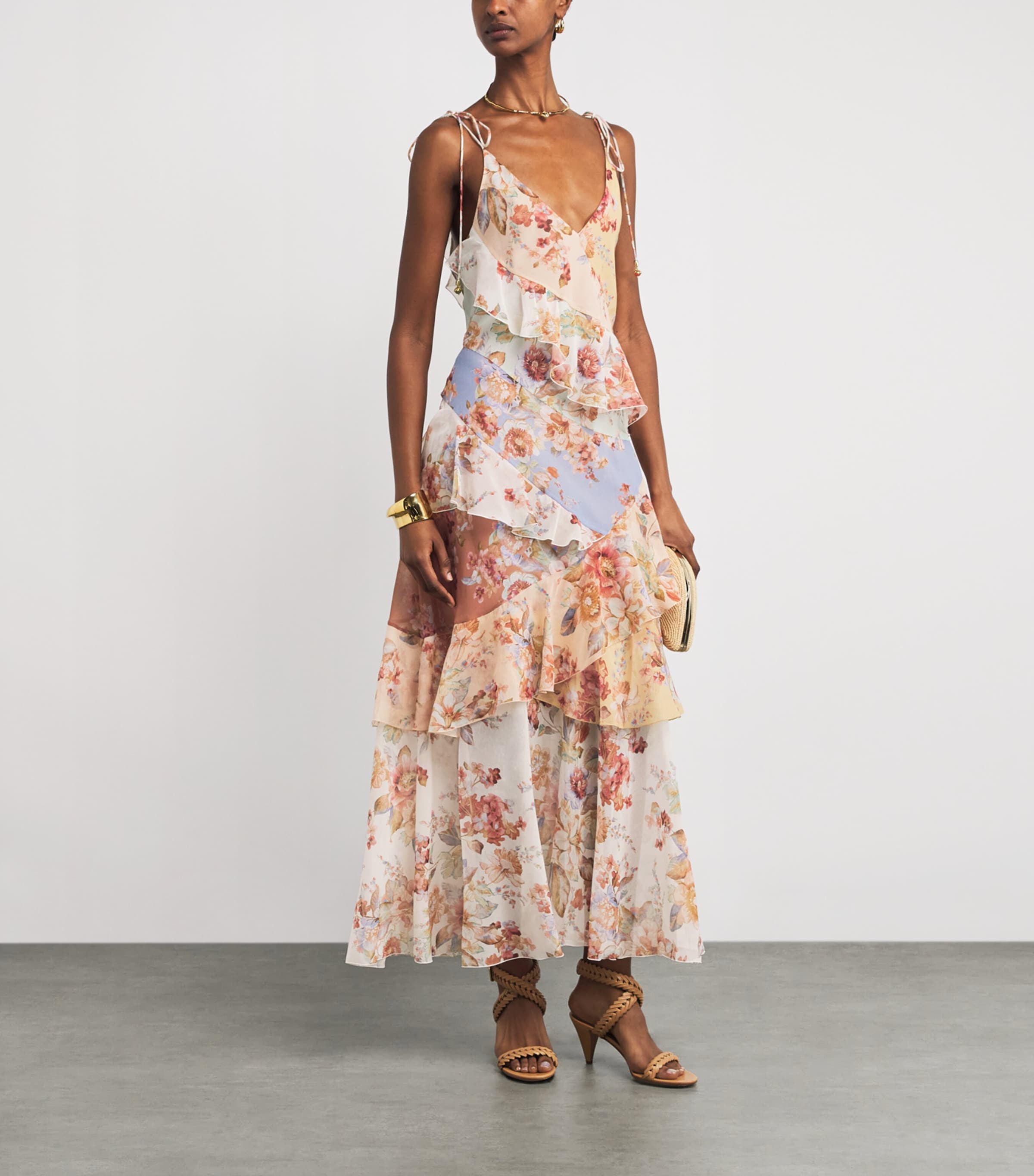 Cotton-Silk Floral Awaken Maxi Dress SPLICED PRINTSPLPR Image 2