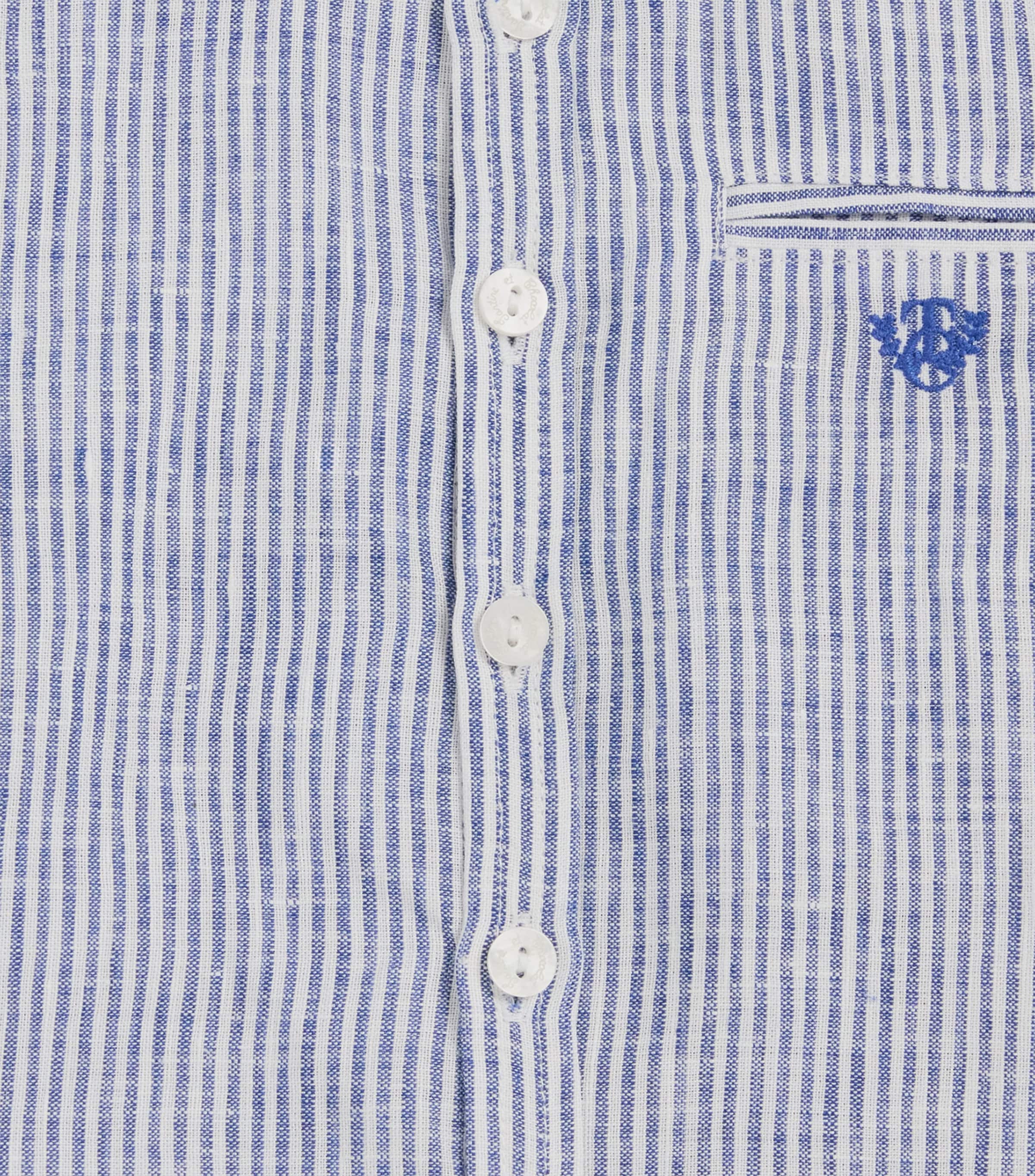 Tartine et Chocolat Linen-Cotton Stripe Shirt (5-12 Years) Bleu Electrique Image 3
