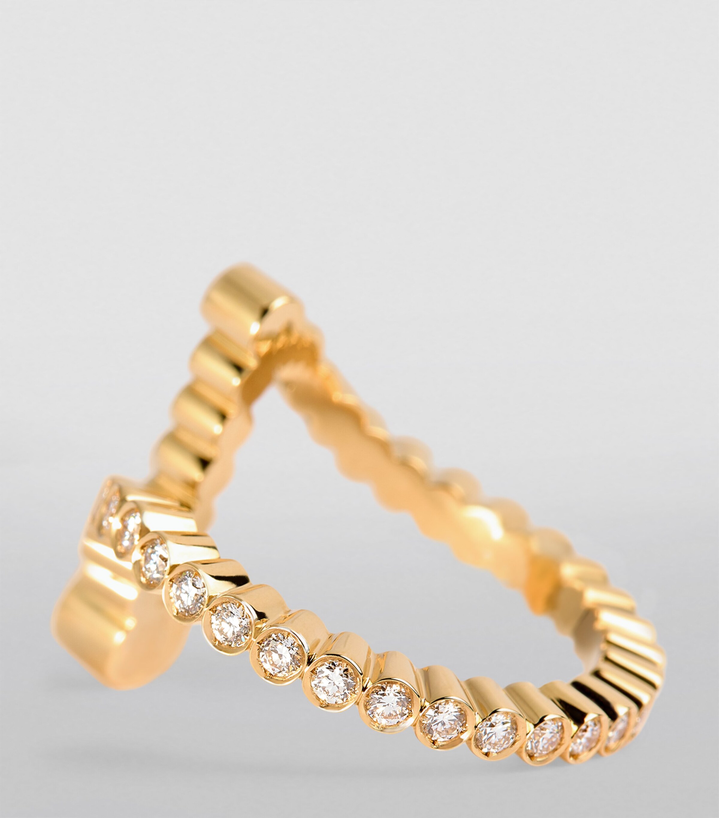 Yellow Gold and Diamond Ensemble 'I' Ring YELLOW GOLD Image 6