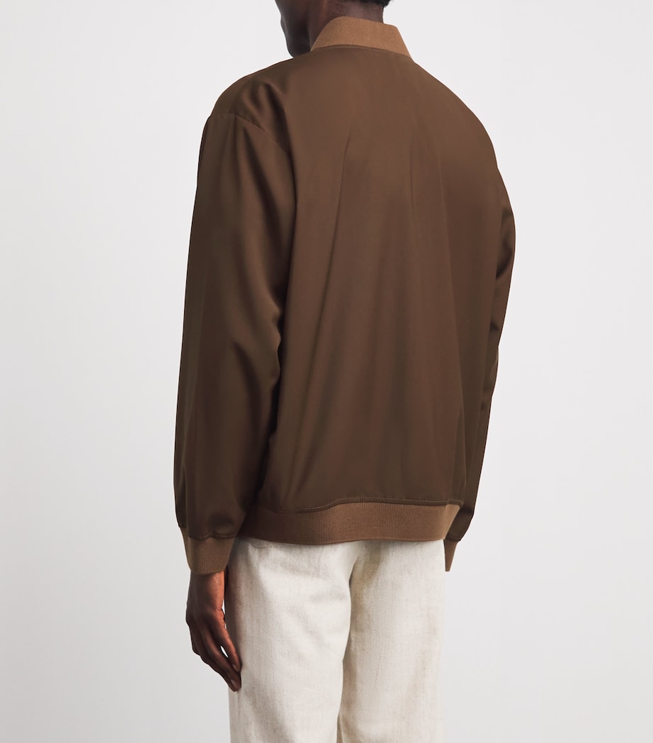 Barena Mens Virgin Wool Bomber Jacket Toffee Image 5