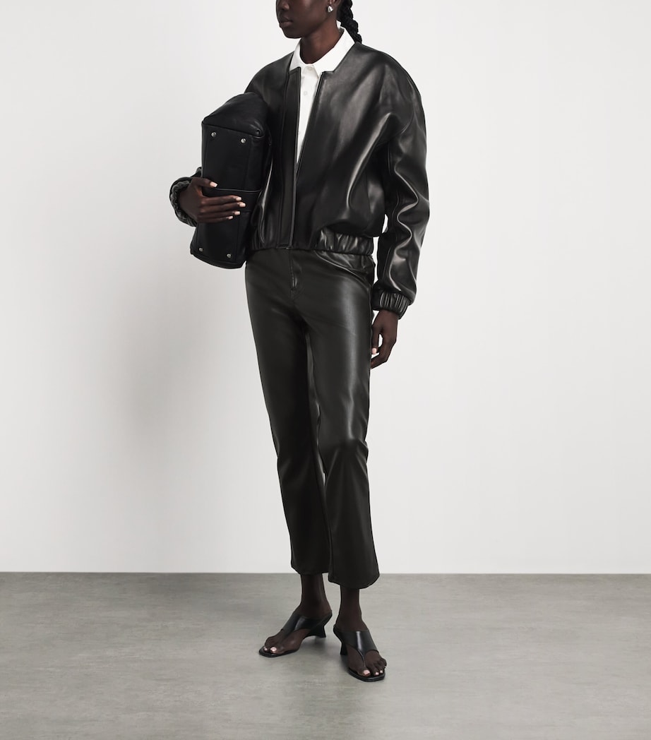 Khaite Womens Leather Cordan Jacket Black Image 2