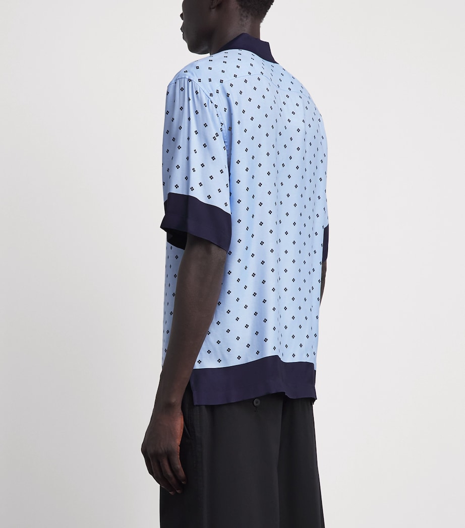Sandro Paris Mens Micro-Cross Print Shirt Sky Blue Image 5