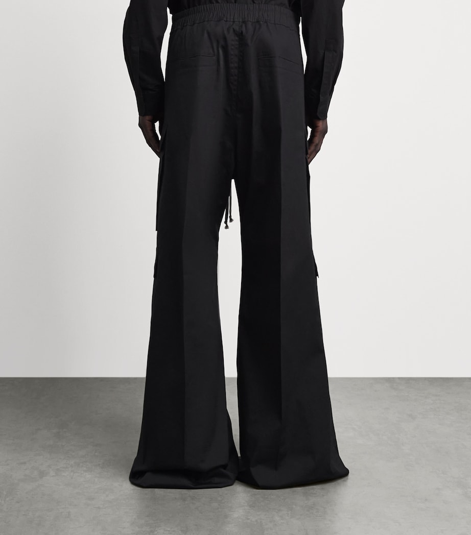 Rick Owens Mens Stretch-Cotton Wide-Leg Cargobelas Trousers Black Image 5