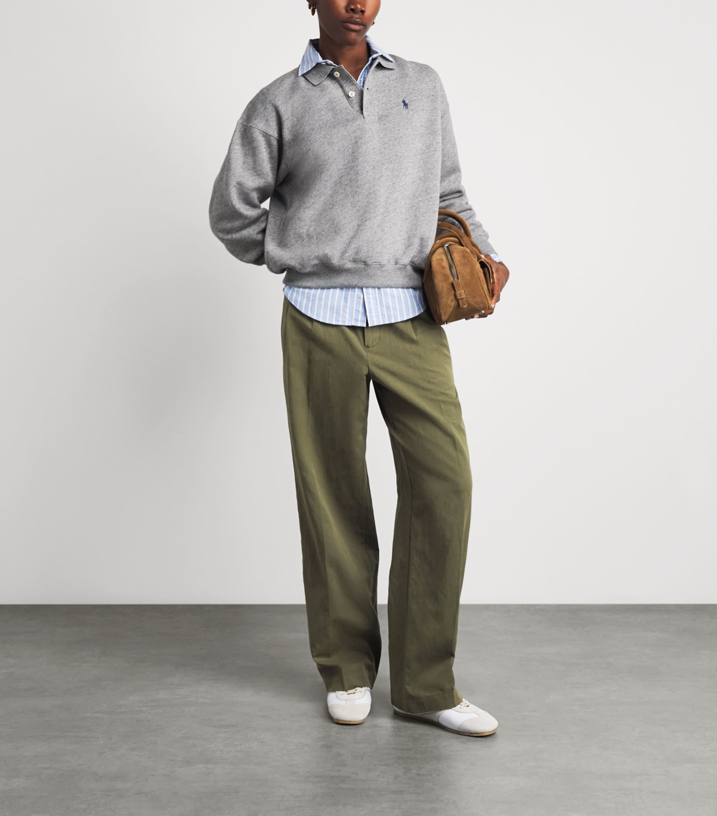 Polo Ralph Lauren Womens Woven Belted Trousers Olive Image 2