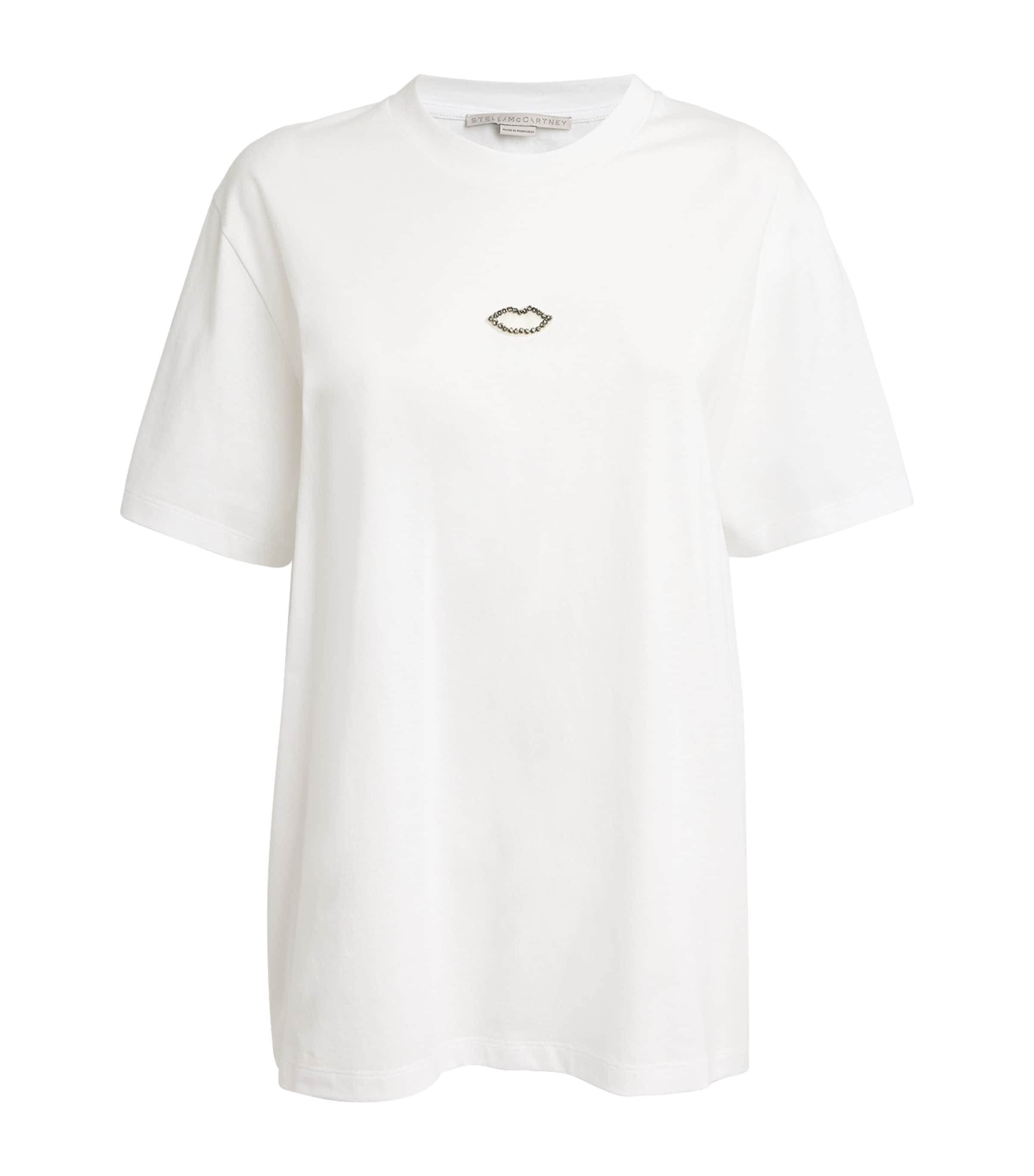 Stella Mccartney Women's Crystal Lips T-shirt In White