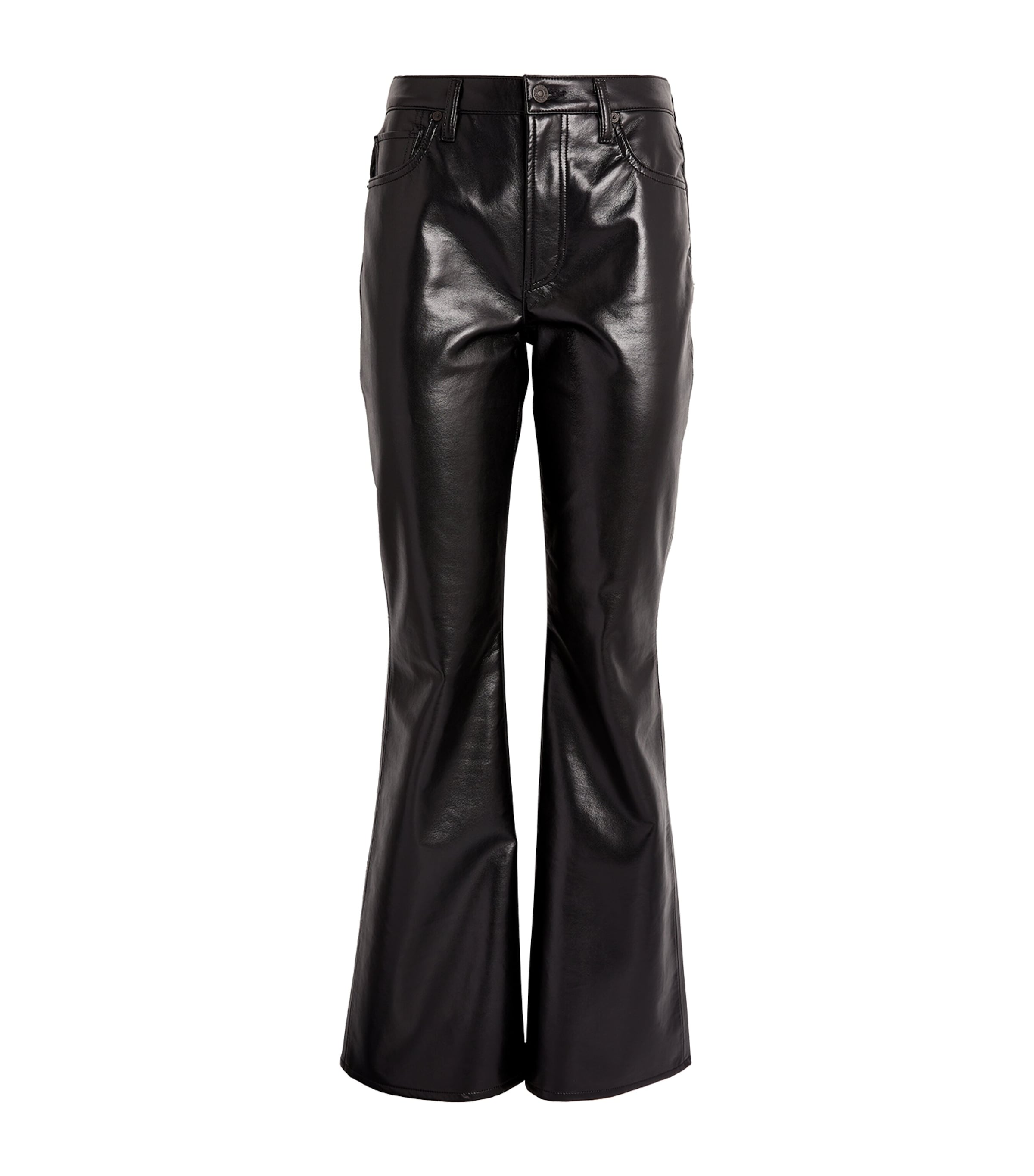 Citizens Of Humanity Leather-blend Lilah Flared Trousers In Animal Print