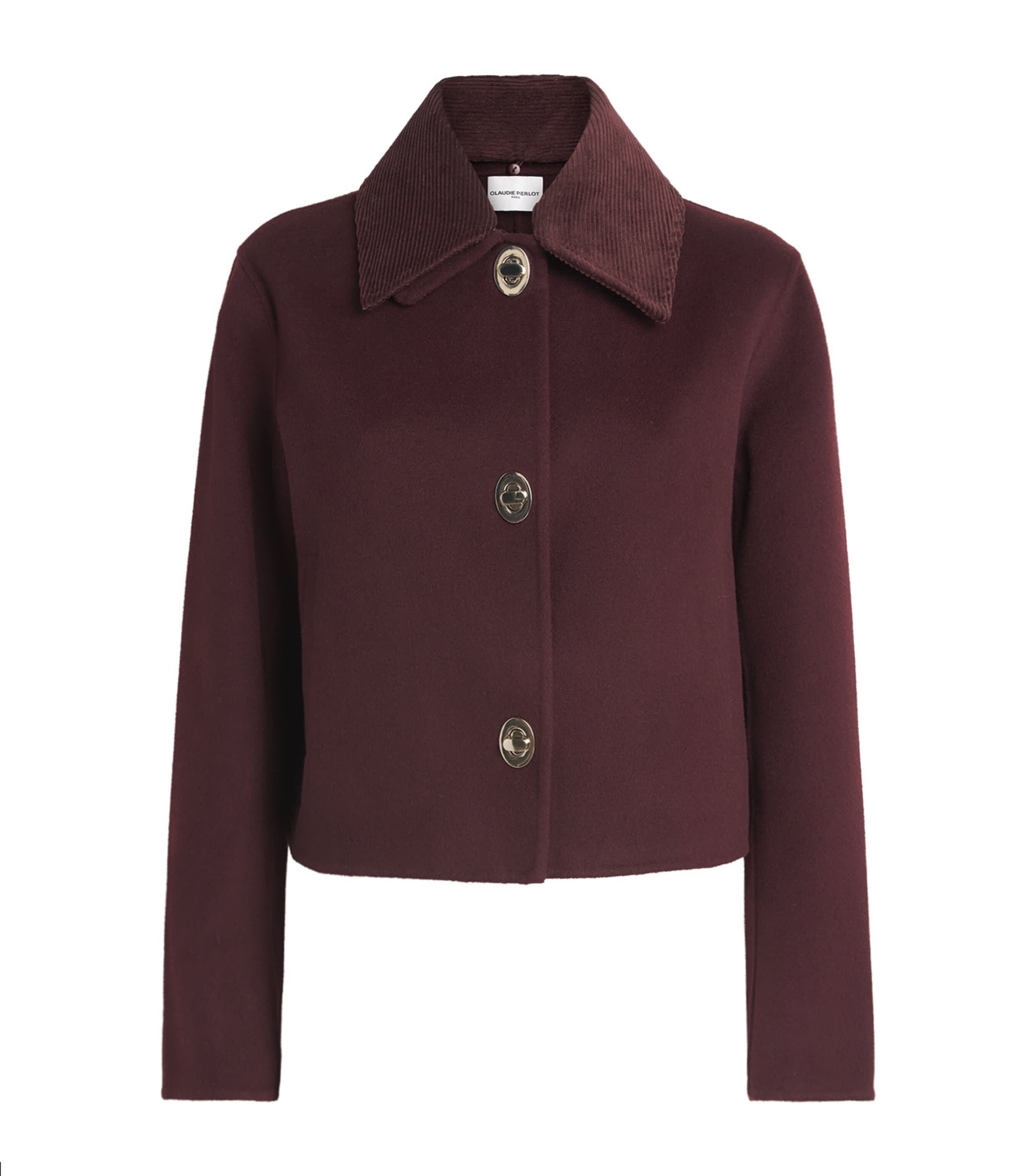 Claudie Pierlot Wool-blend Corduroy Jacket In Red